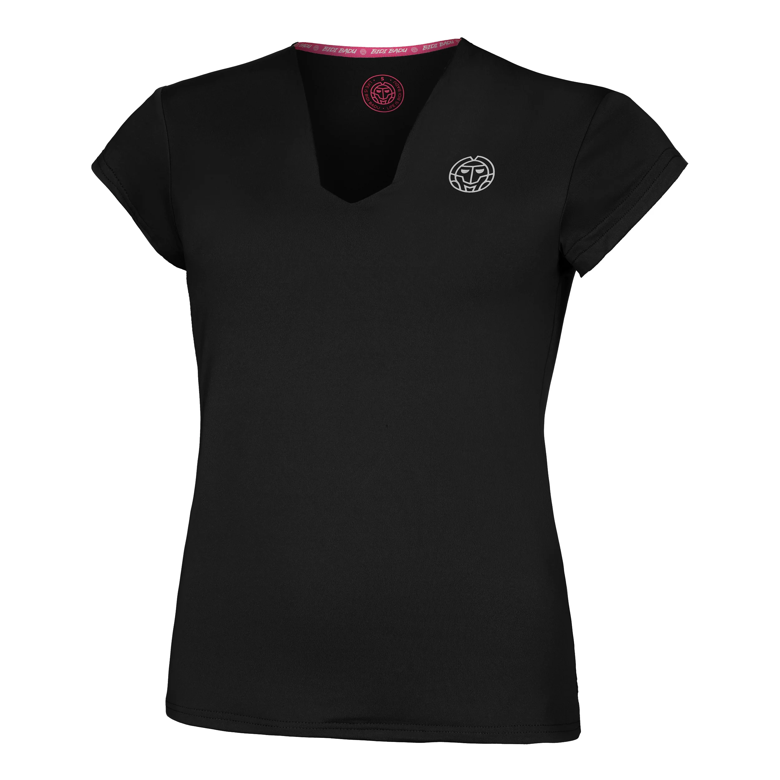 Crew V-Neck Camiseta De Manga Corta Mujeres-Negro
