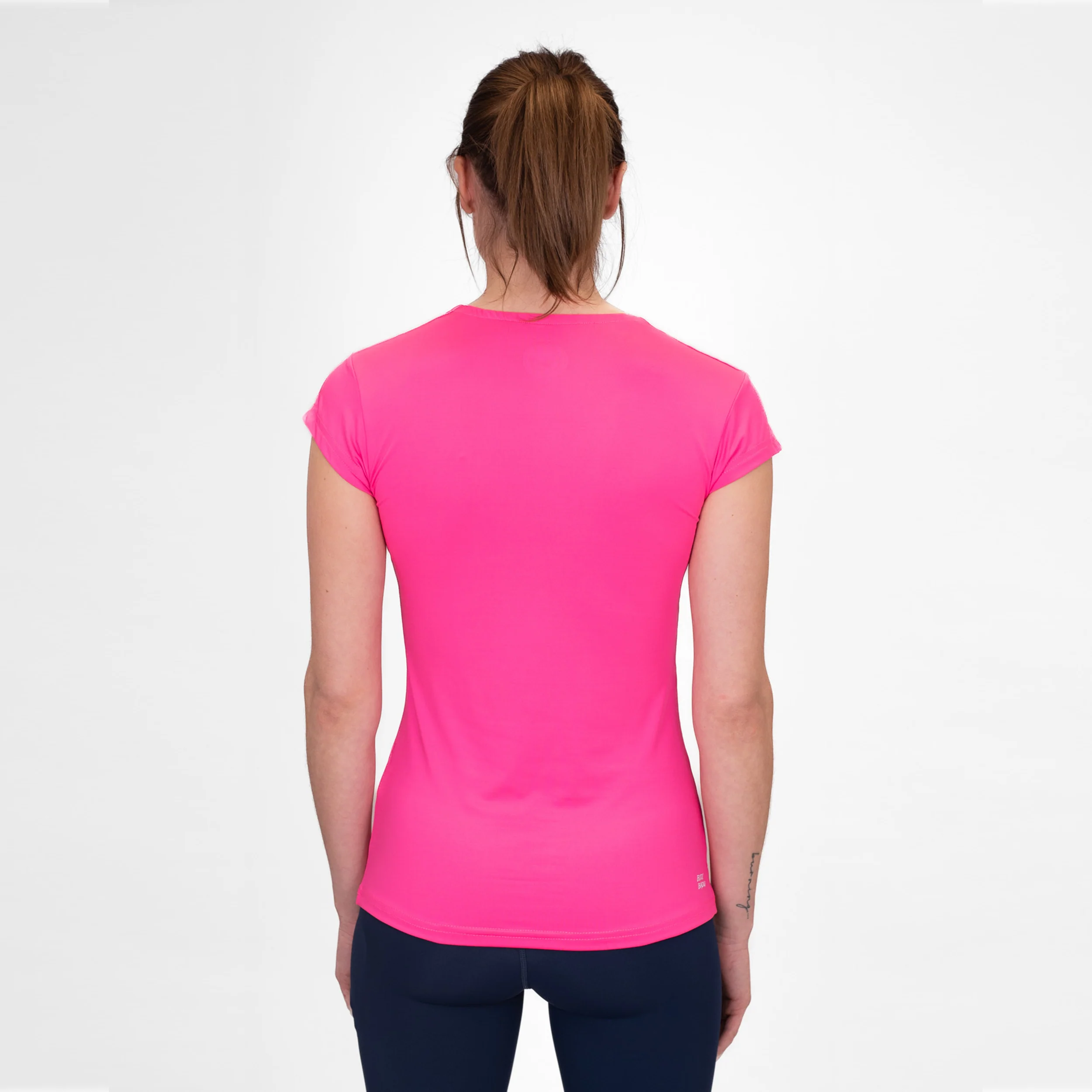 Crew V-Neck Camiseta De Manga Corta Mujeres-Rosa - Image 2