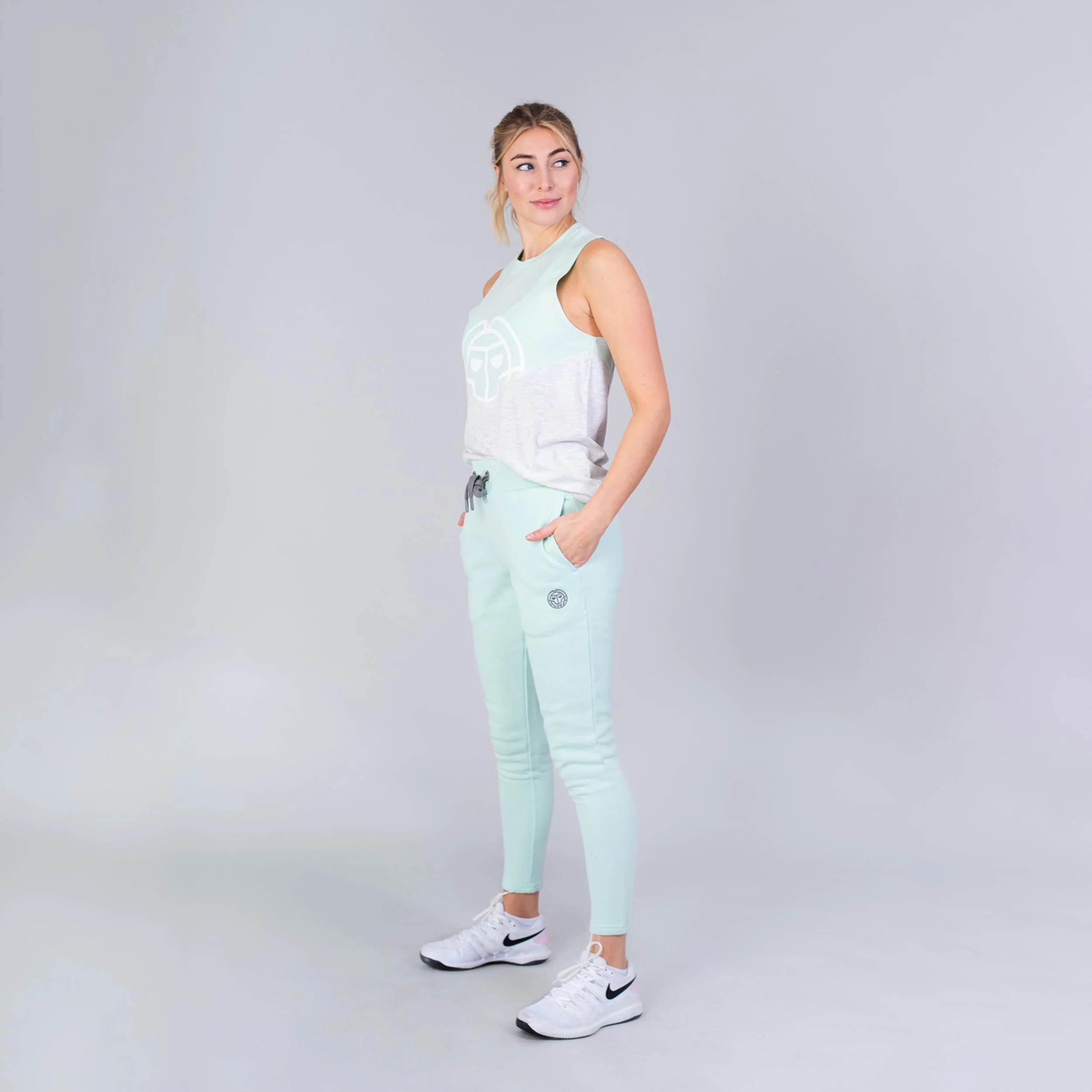 Elinam Lifestyle Camiseta De Tirantes Mujeres-Mint,Crema - Image 3