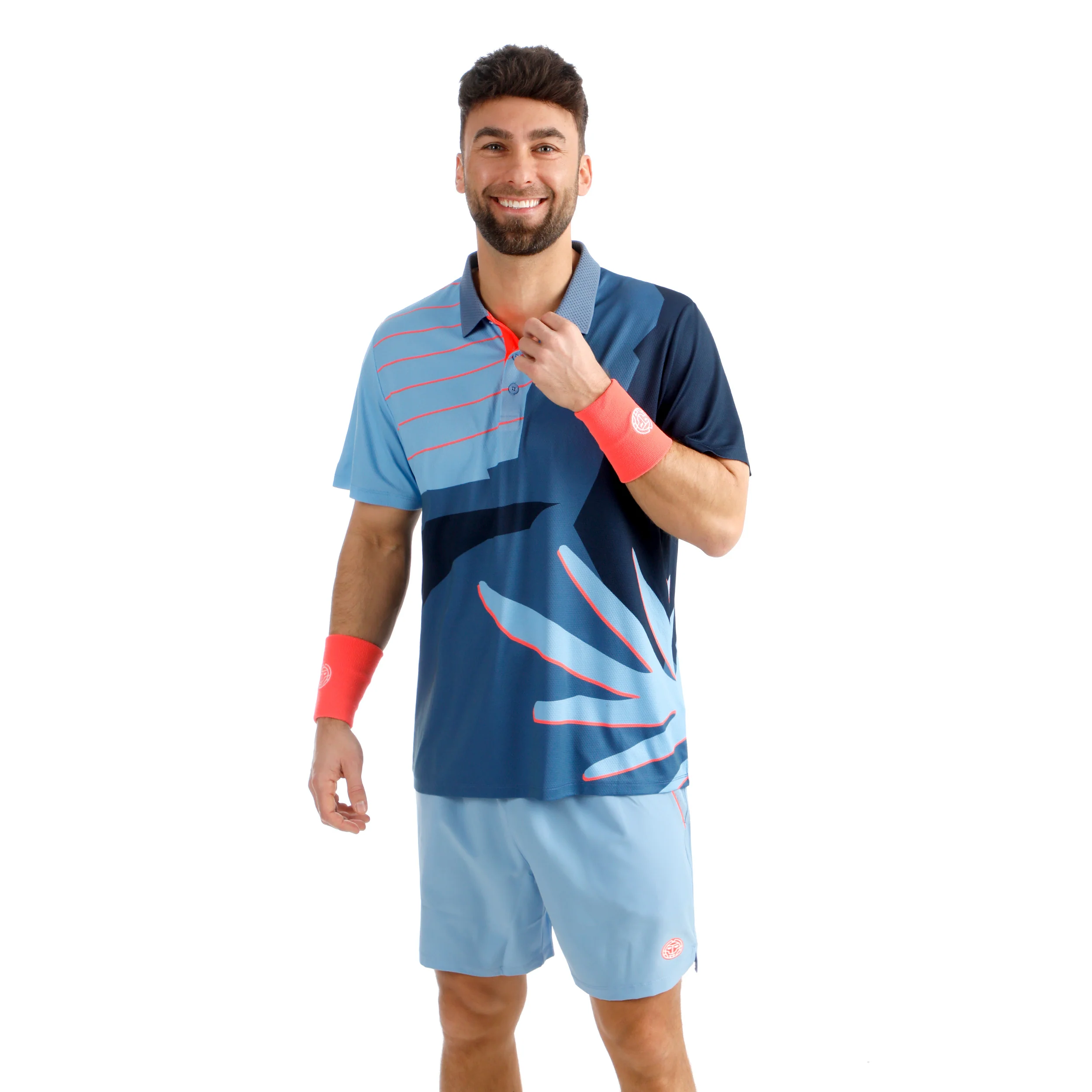 Hey Laguna Polo Hombres-azul, coral - Image 6