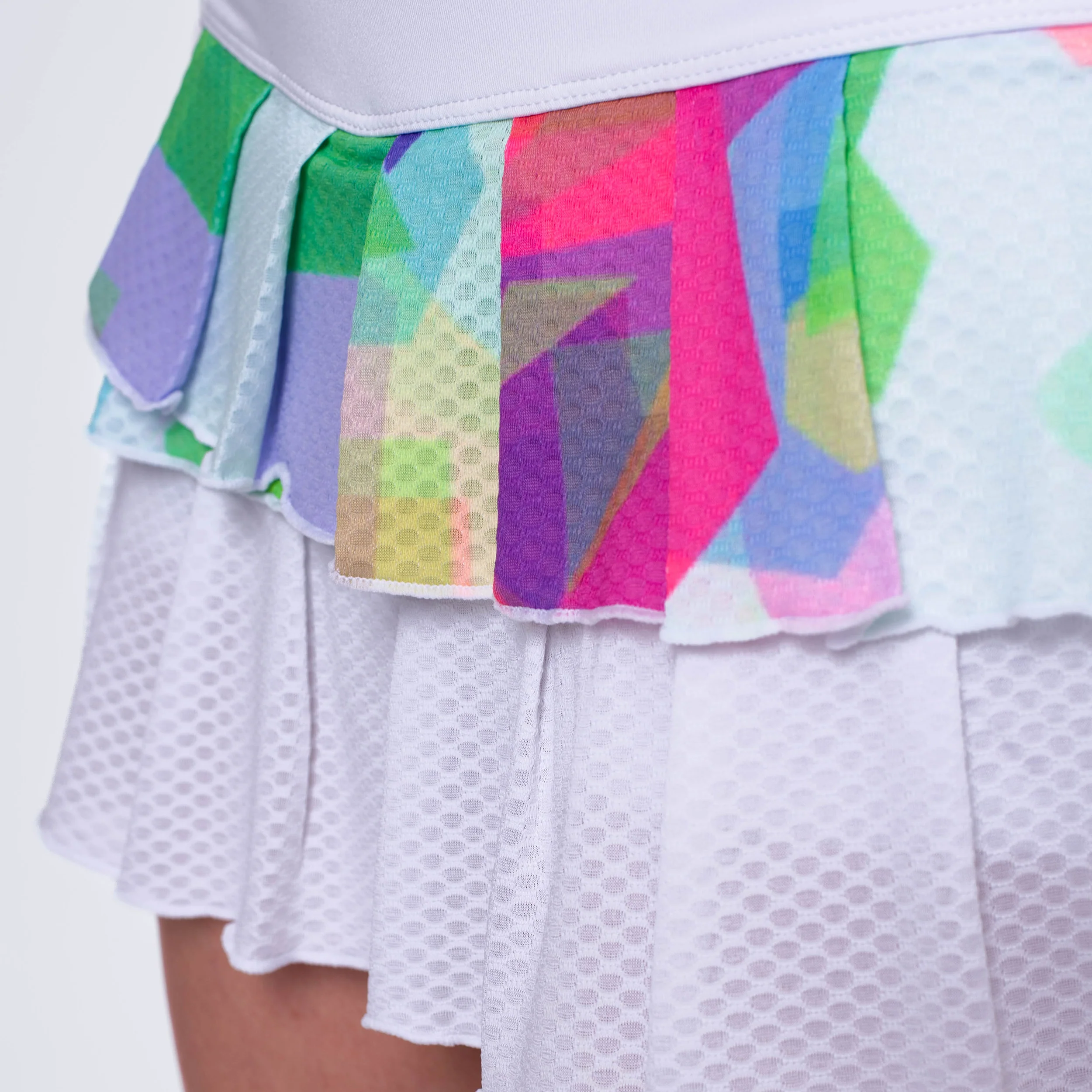 Kaleido Pleated Falda Chicas-Blanco,Multicolor - Image 8