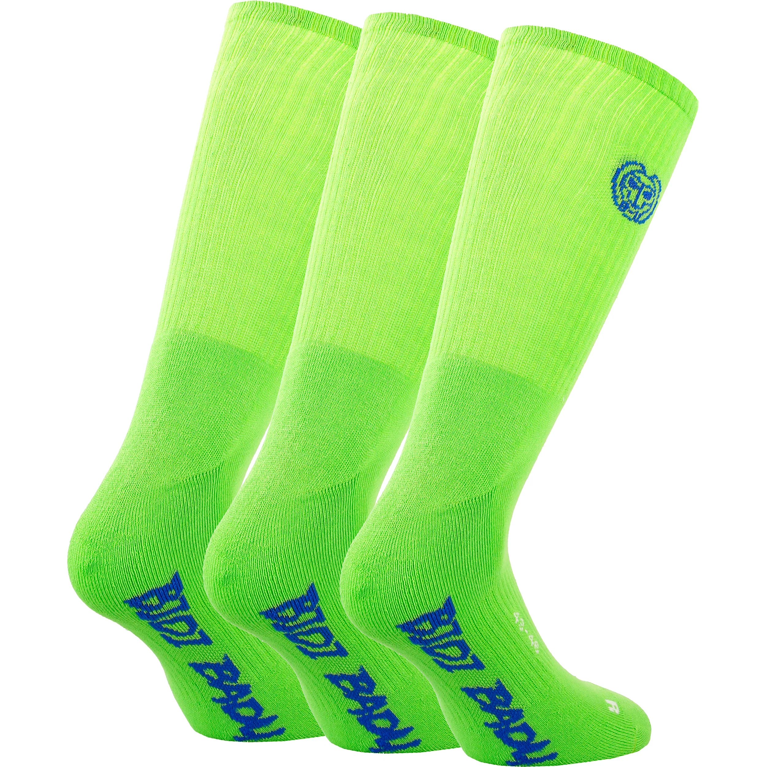 Matayo Crew Tech Calcetines Deporte Pack De 3 Hombres-Verde Neón,Azul - Image 2