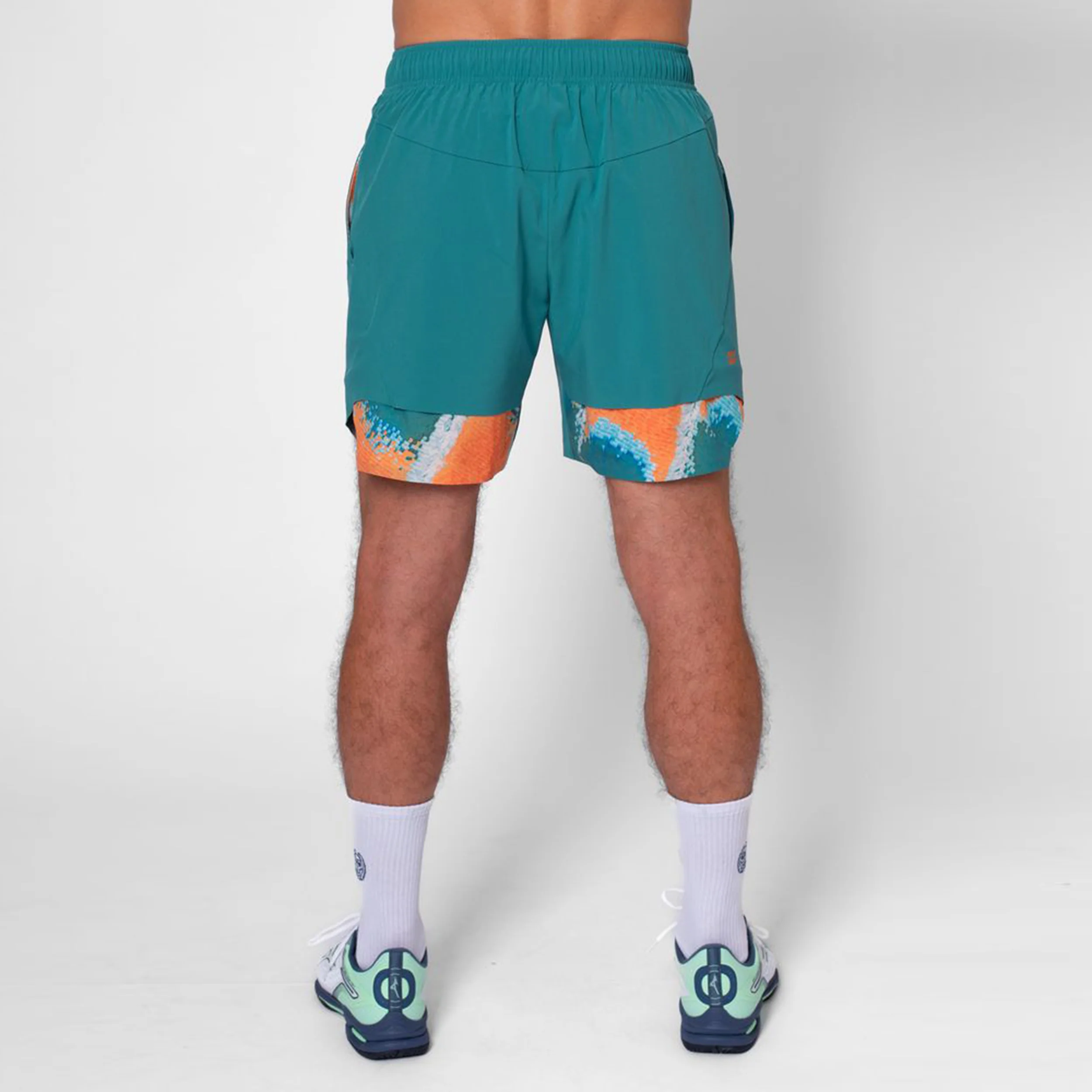 Melbourne 2025 7inch Shorts Hombres-Color Petróleo,Naranja - Image 4
