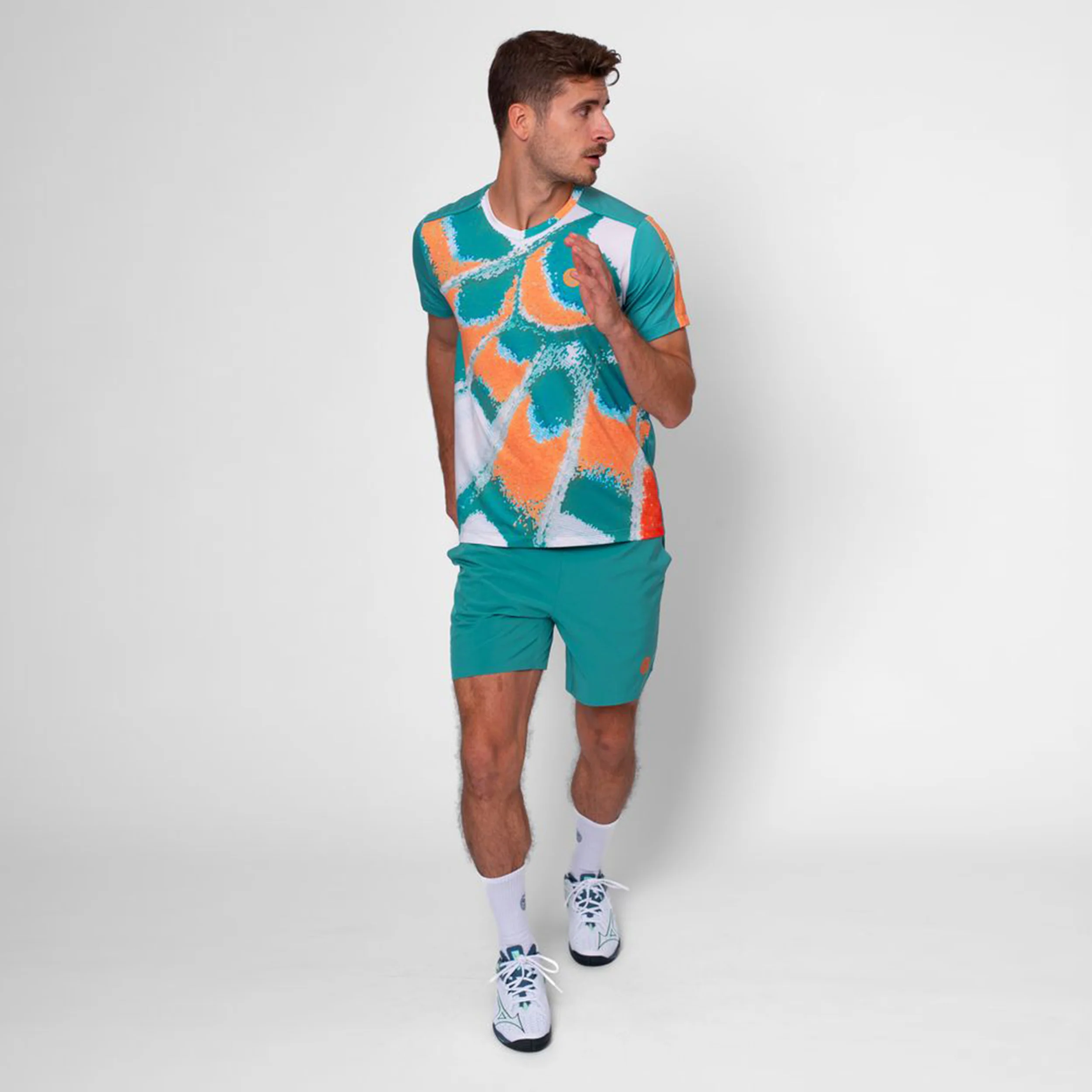 Melbourne 2025 7inch Shorts Hombres-Color Petróleo,Naranja - Image 9