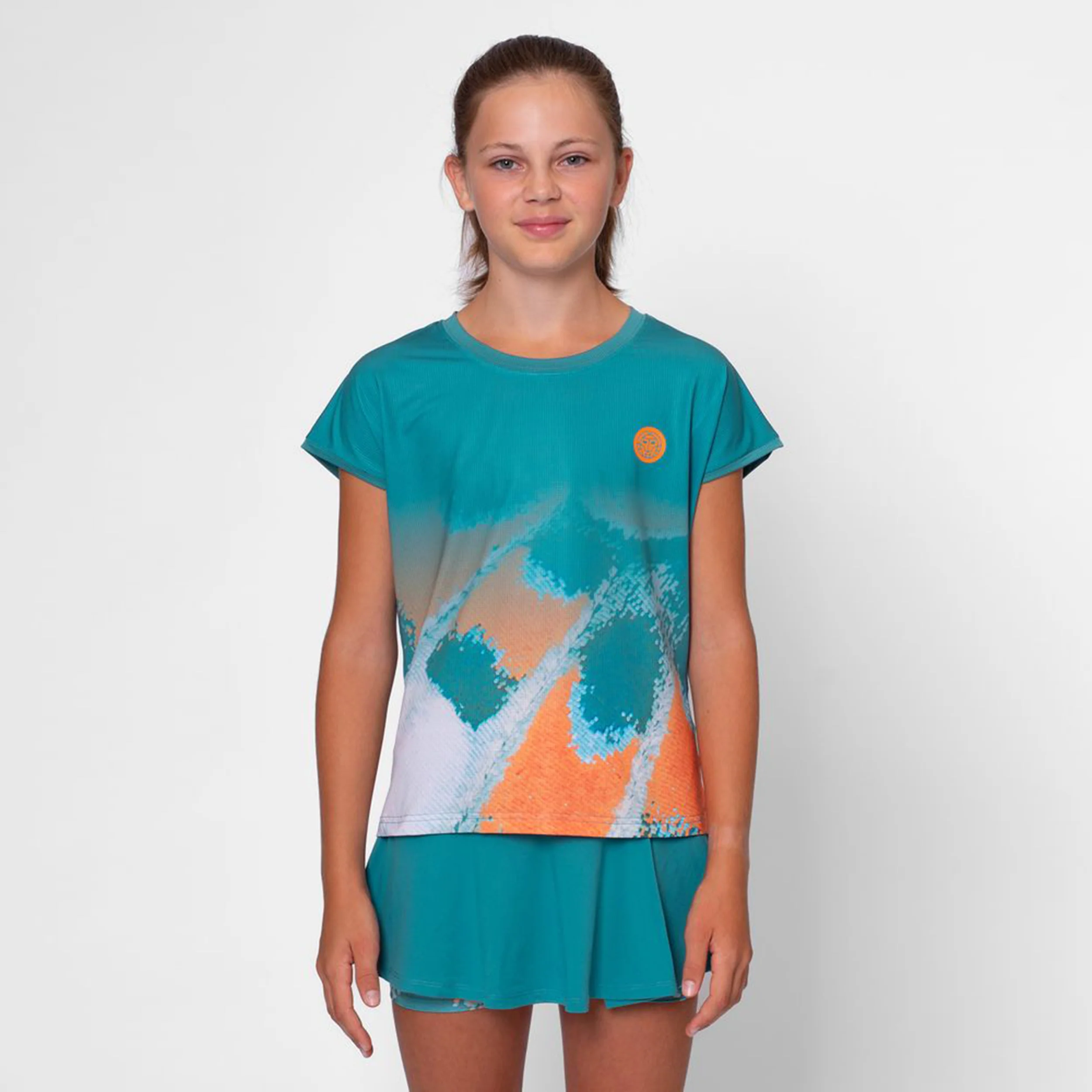 Melbourne 2025 Camiseta De Manga Corta Chicas-Color Petróleo,Naranja - Image 3