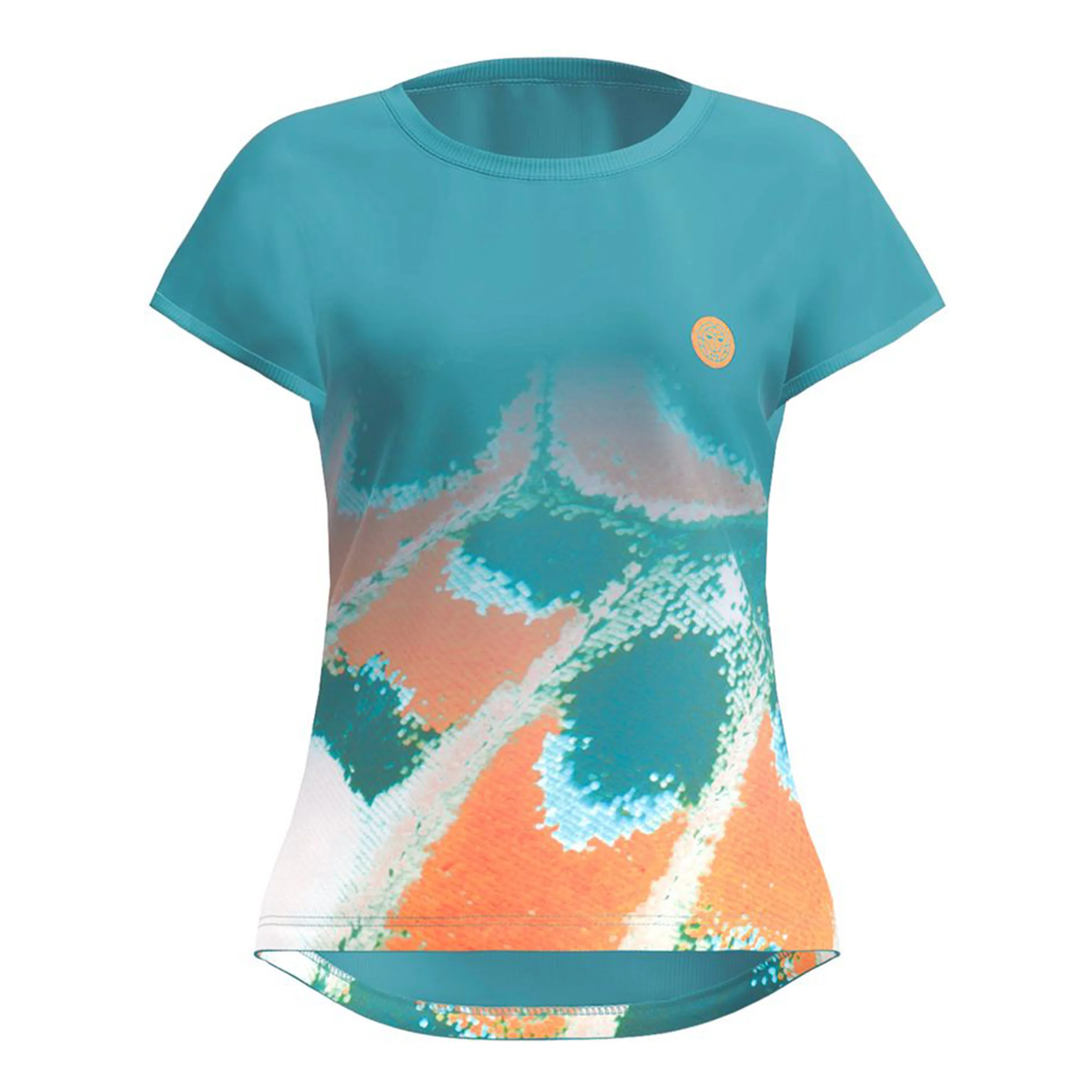 Melbourne 2025 Camiseta De Manga Corta Mujeres-Color Petróleo,Naranja