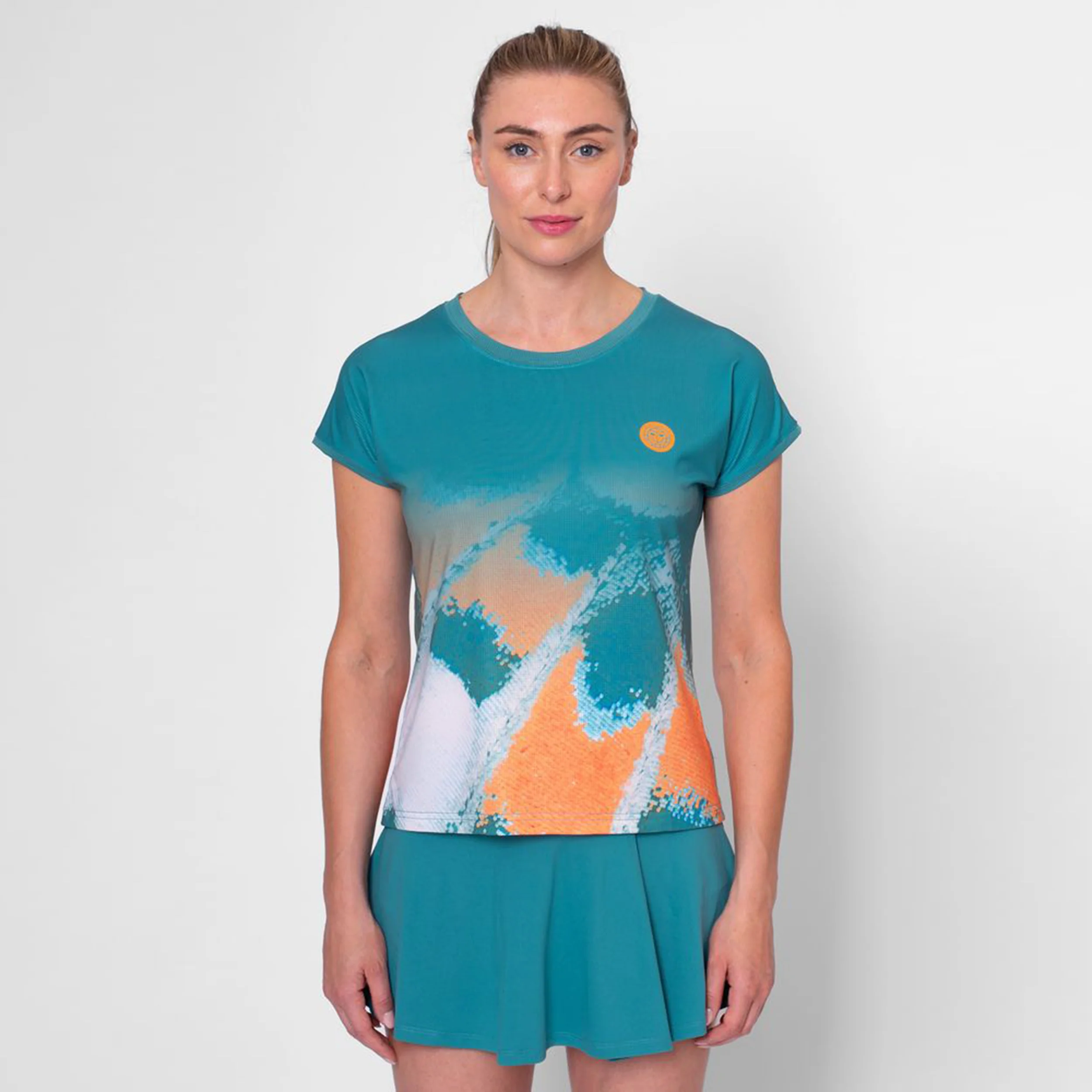 Melbourne 2025 Camiseta De Manga Corta Mujeres-Color Petróleo,Naranja - Image 3