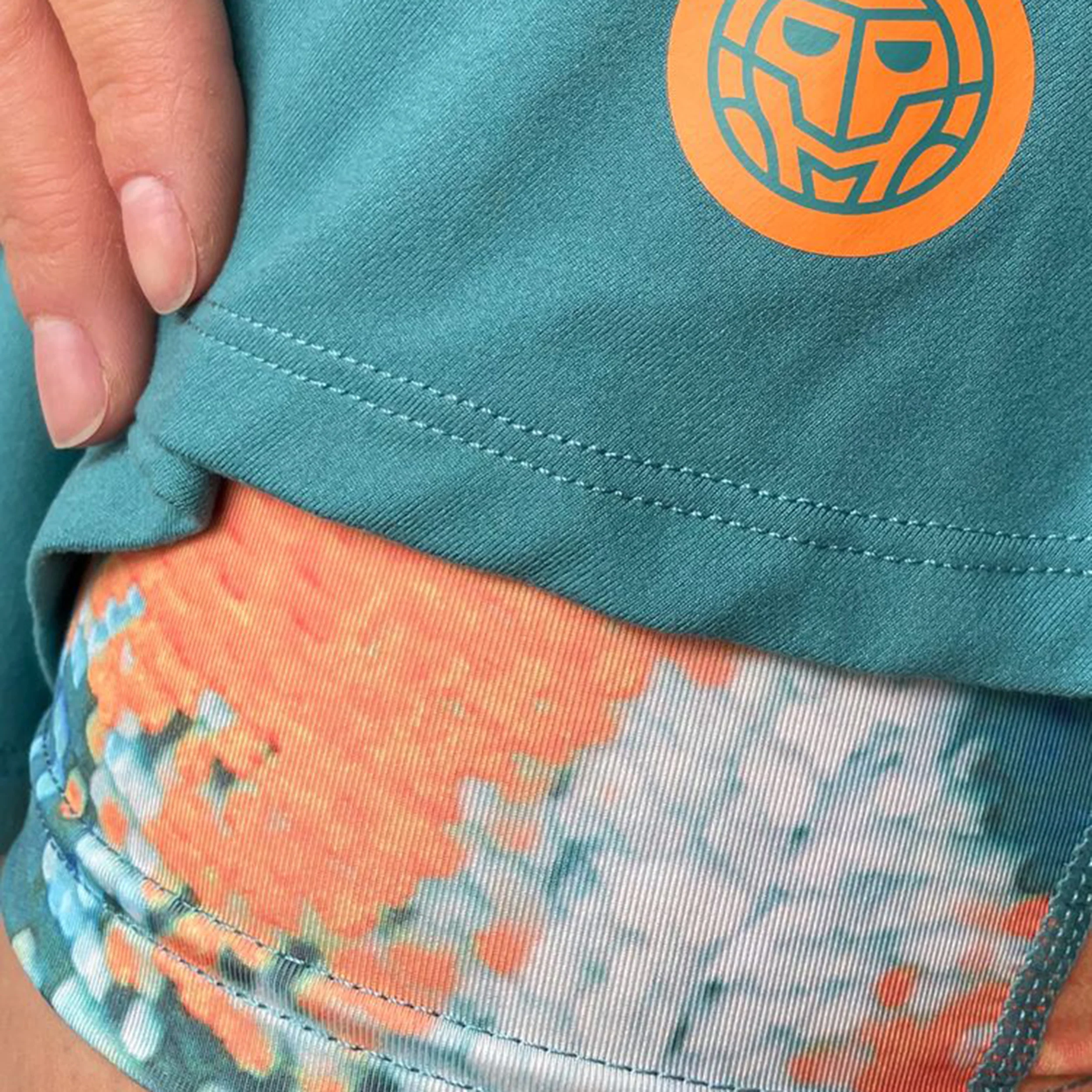 Melbourne 2025 Printed Falda Mujeres-Color Petróleo,Naranja - Image 6
