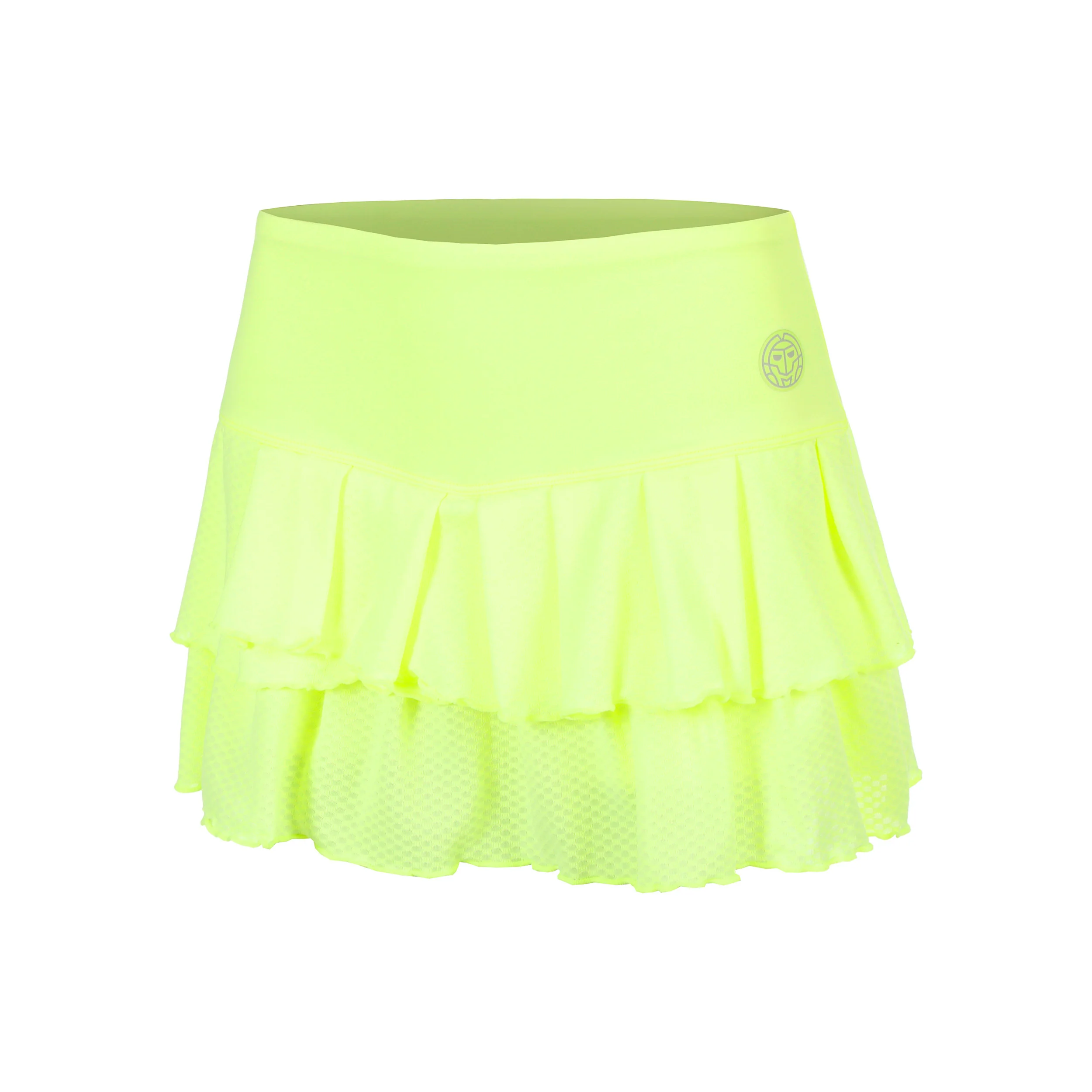 Out of Control Pleated Falda Chicas-amarillo neón