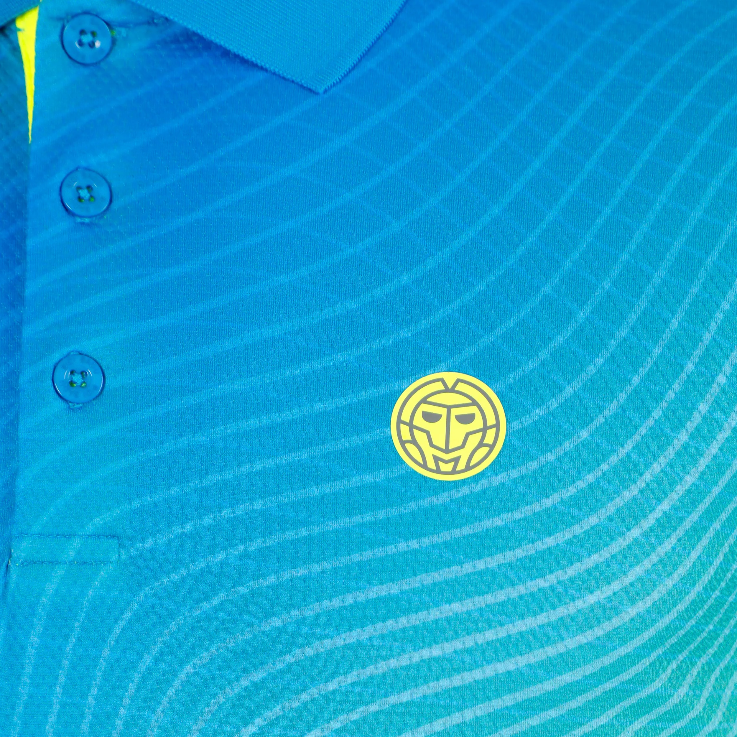 Out of Control Polo Hombres-azul, amarillo neón - Image 3