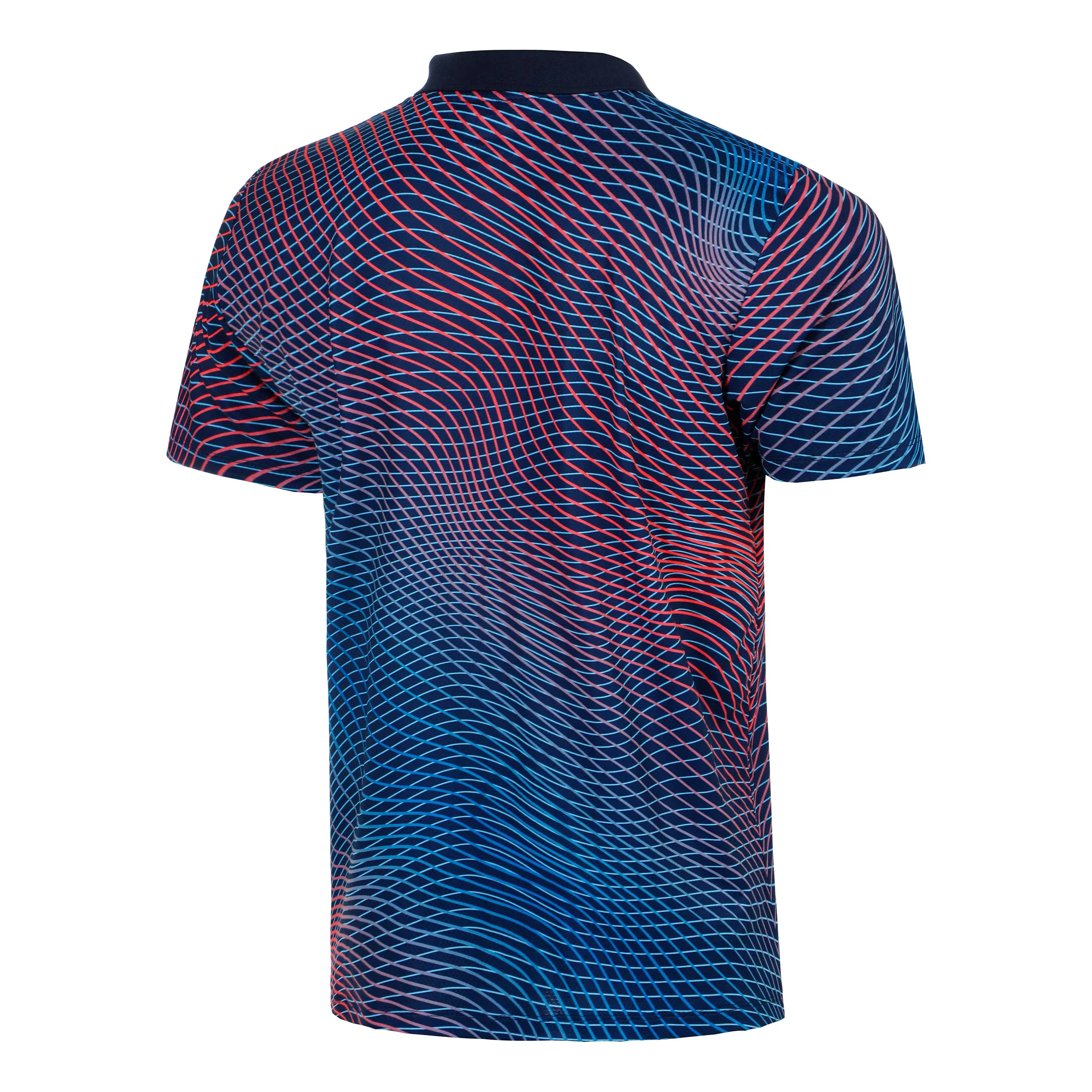 Out of Control Polo Hombres-azul oscuro, coral - Image 2
