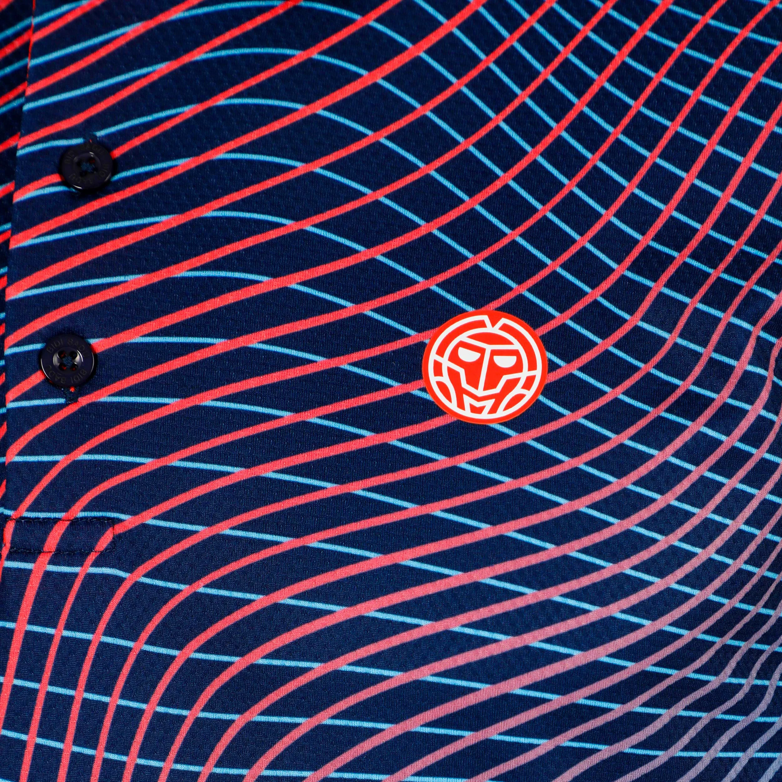 Out of Control Polo Hombres-azul oscuro, coral - Image 3