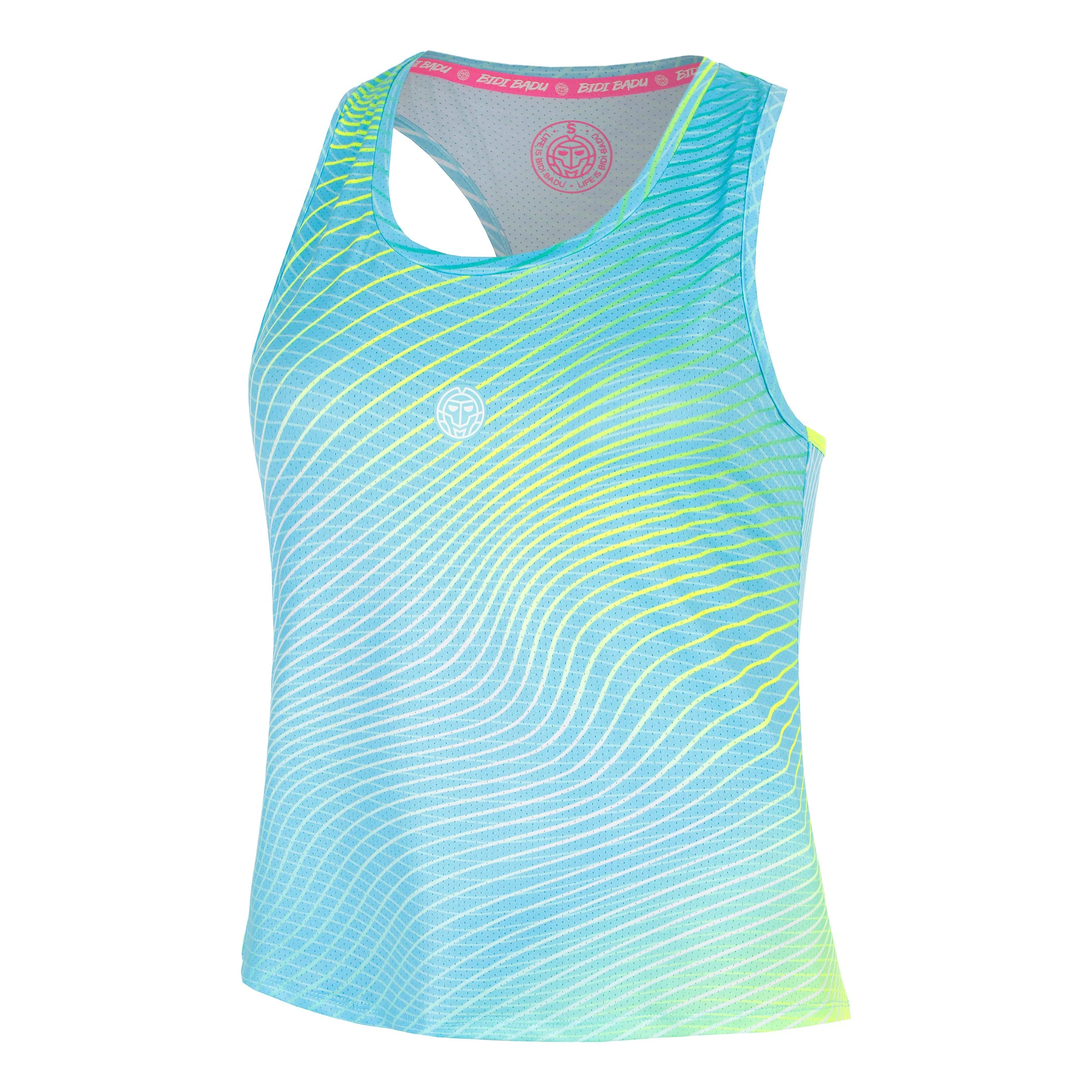 Out of Control Racerback Camiseta de tirantes Mujeres-azul claro, amarillo neón