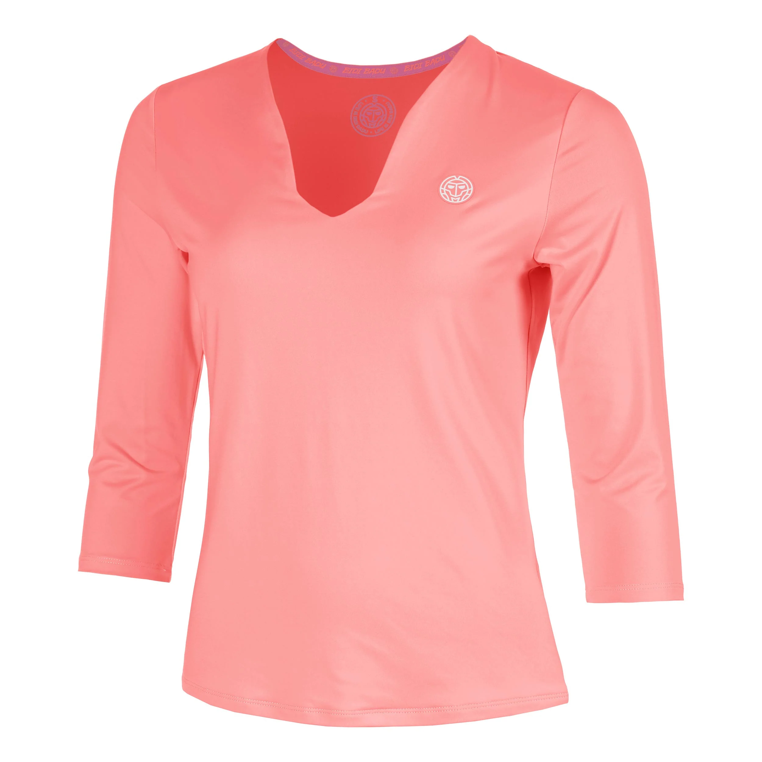 Out of Control V-Neck Camiseta de manga larga Mujeres-rosa, blanco