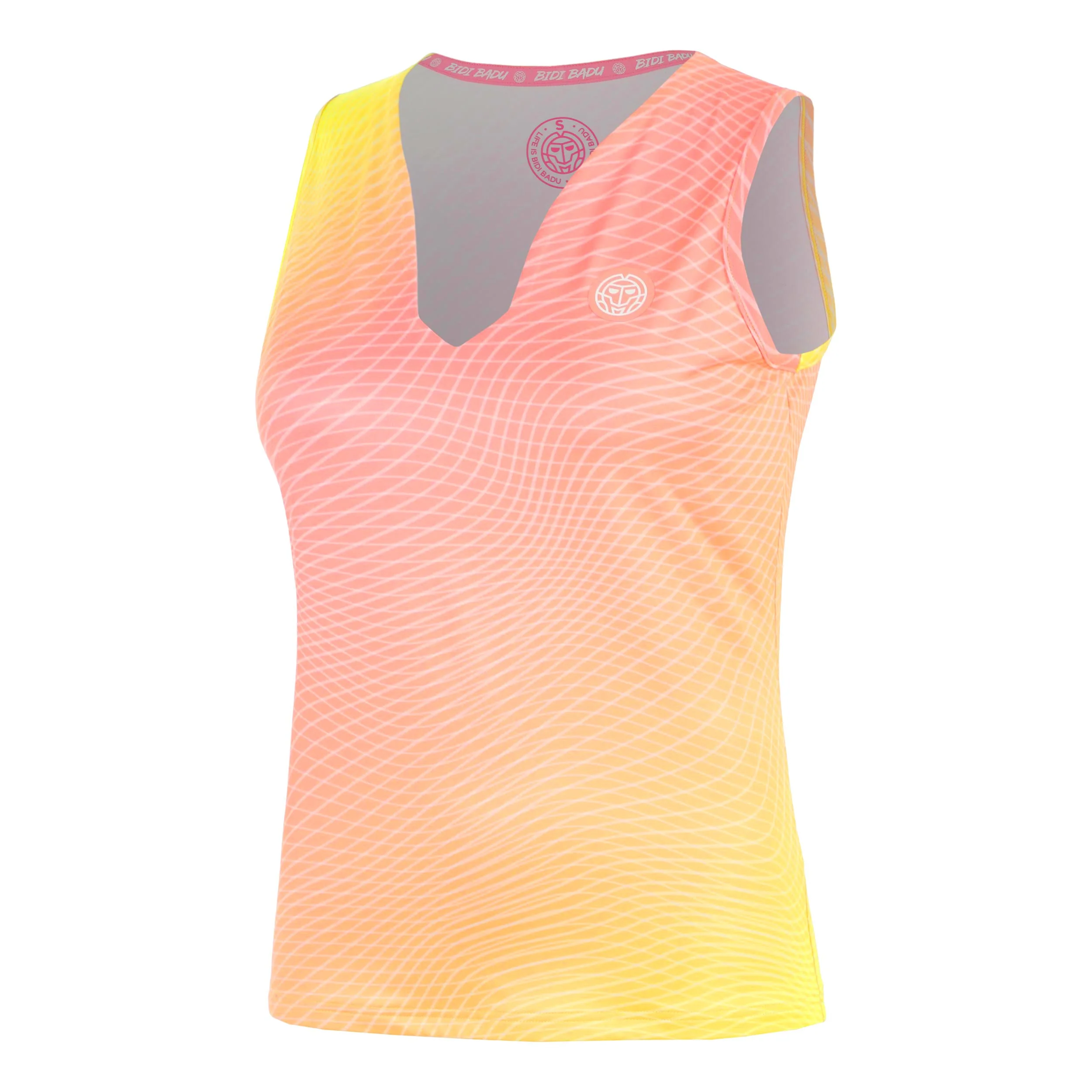 Out of Control V-Neck Camiseta de tirantes Mujeres-rosa, amarillo neón
