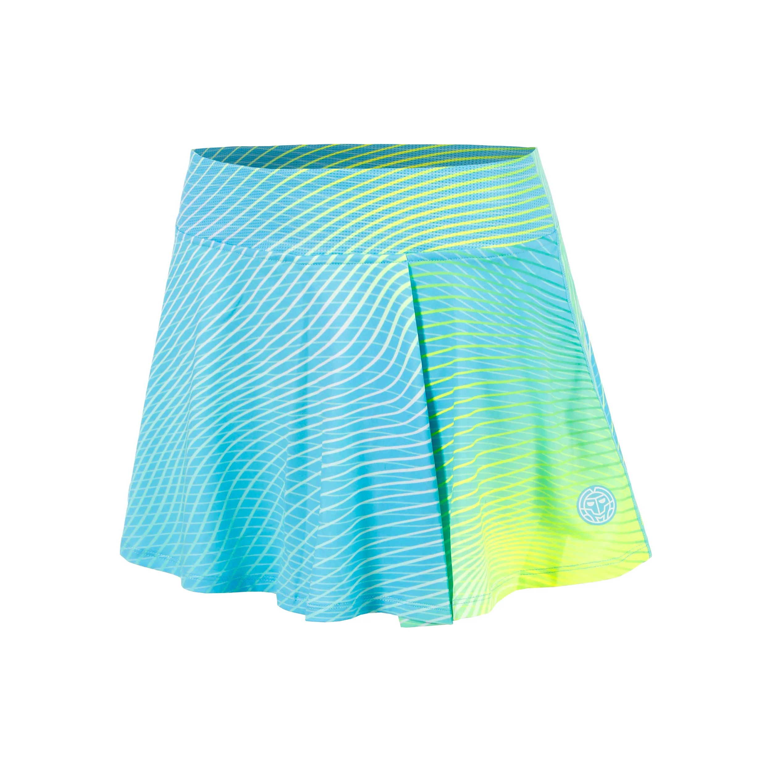 Out of Control Wavy Falda Mujeres-azul claro, amarillo neón