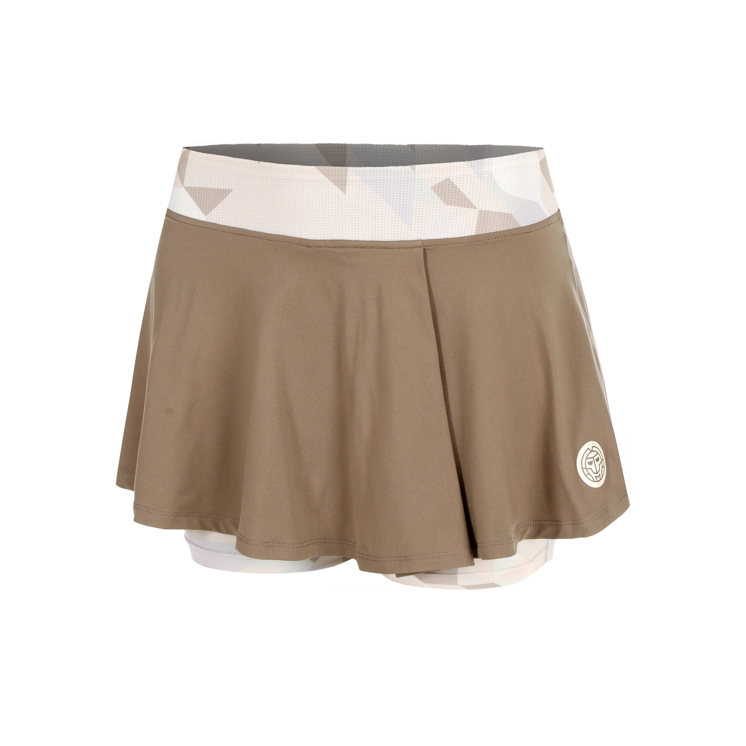 Paris 2025 Printed Wavy Falda Mujeres-Marrón,Beige