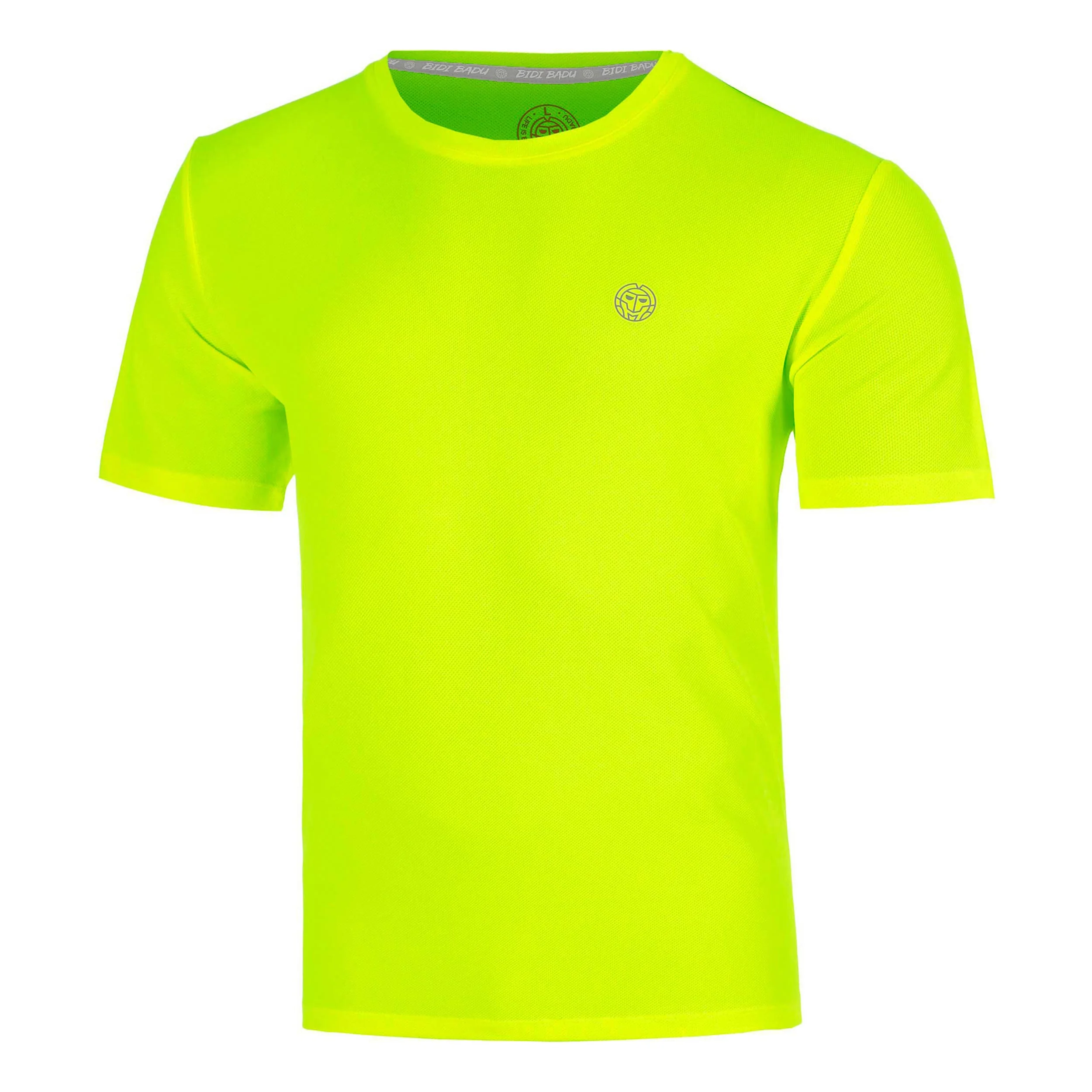 Solid Camiseta de manga corta Hombres-amarillo neón
