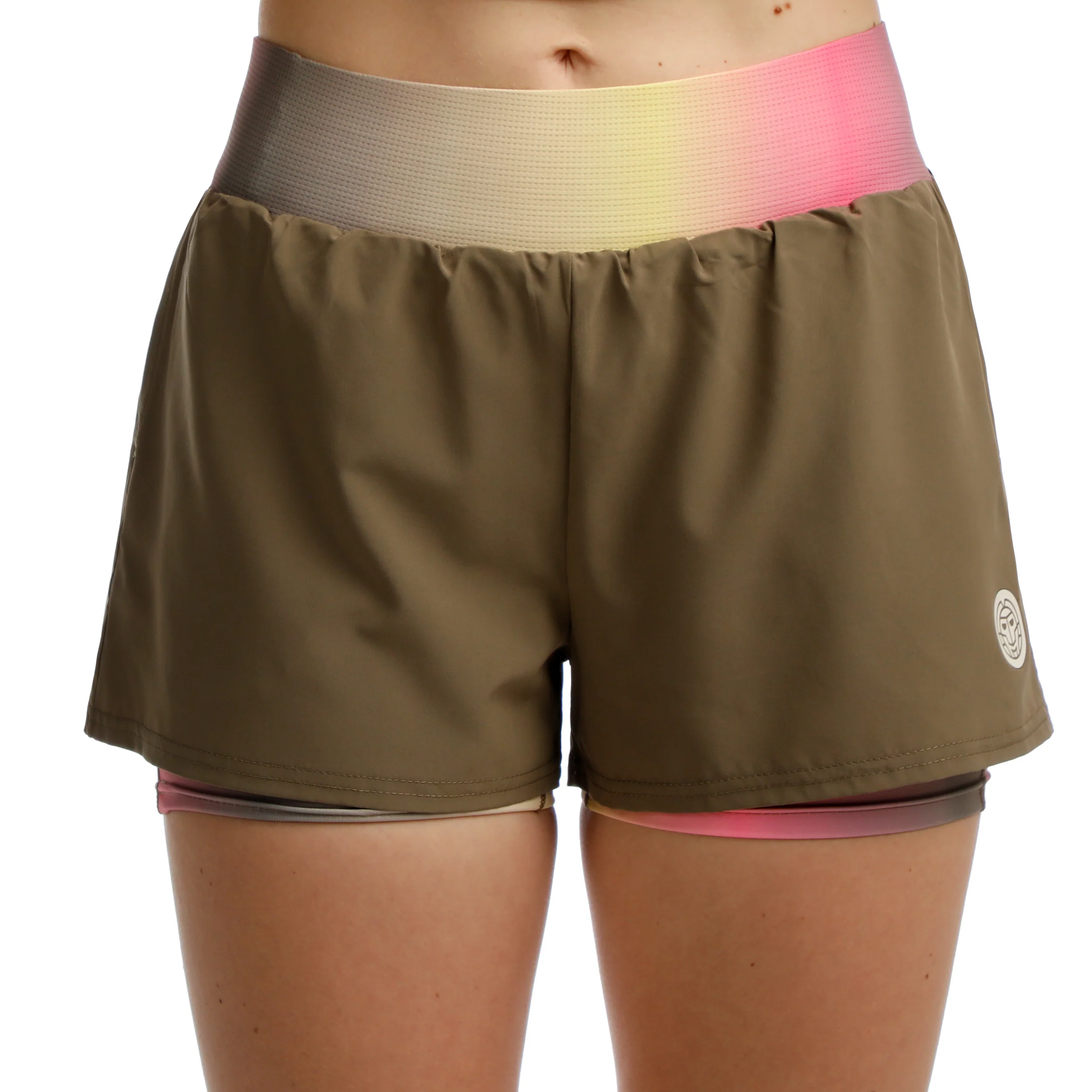 Spectrum 2In1 Printed Shorts Mujeres-Marrón,Amarillo - Image 8