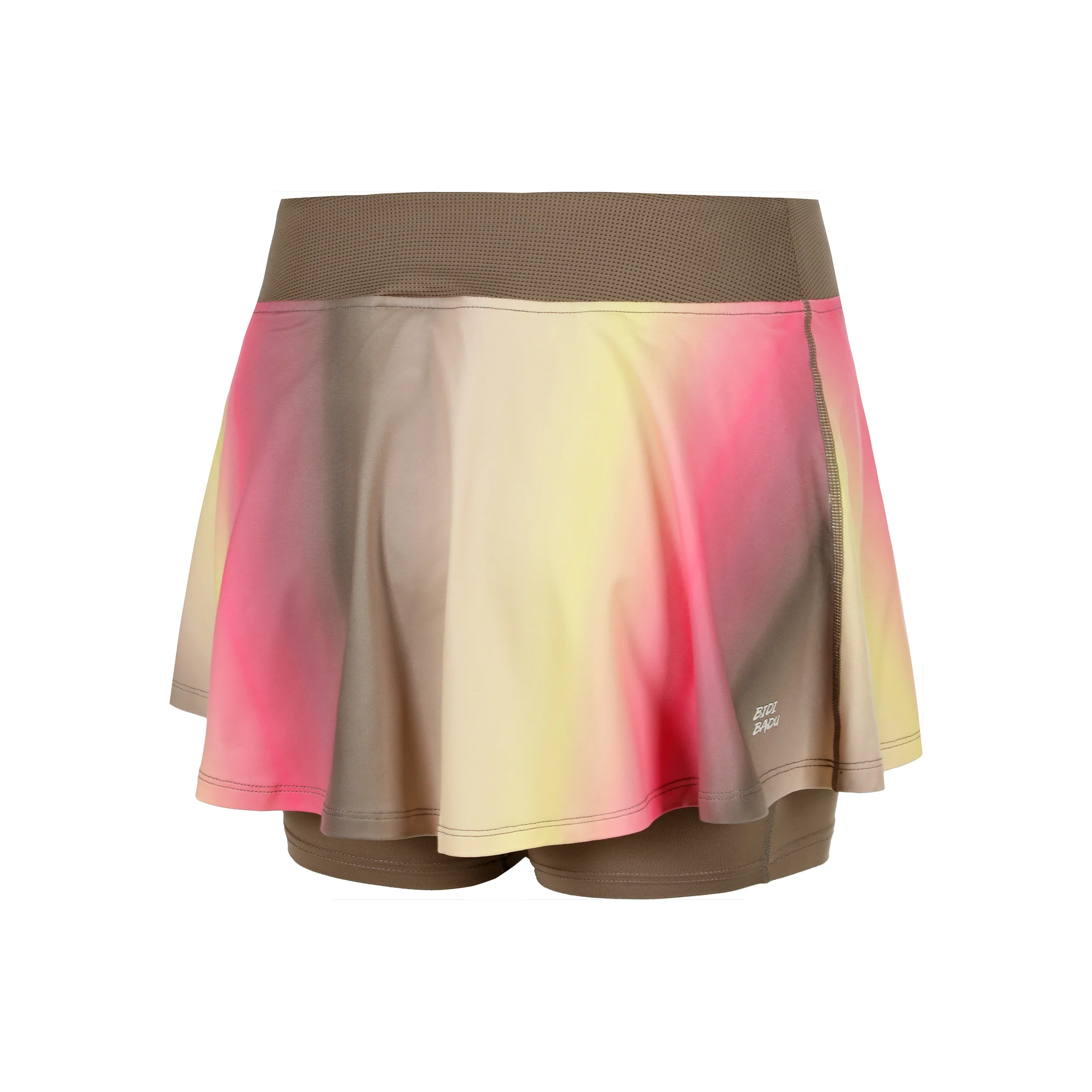 Spectrum Printed Wavy Falda Mujeres-Marrón,Amarillo - Image 2
