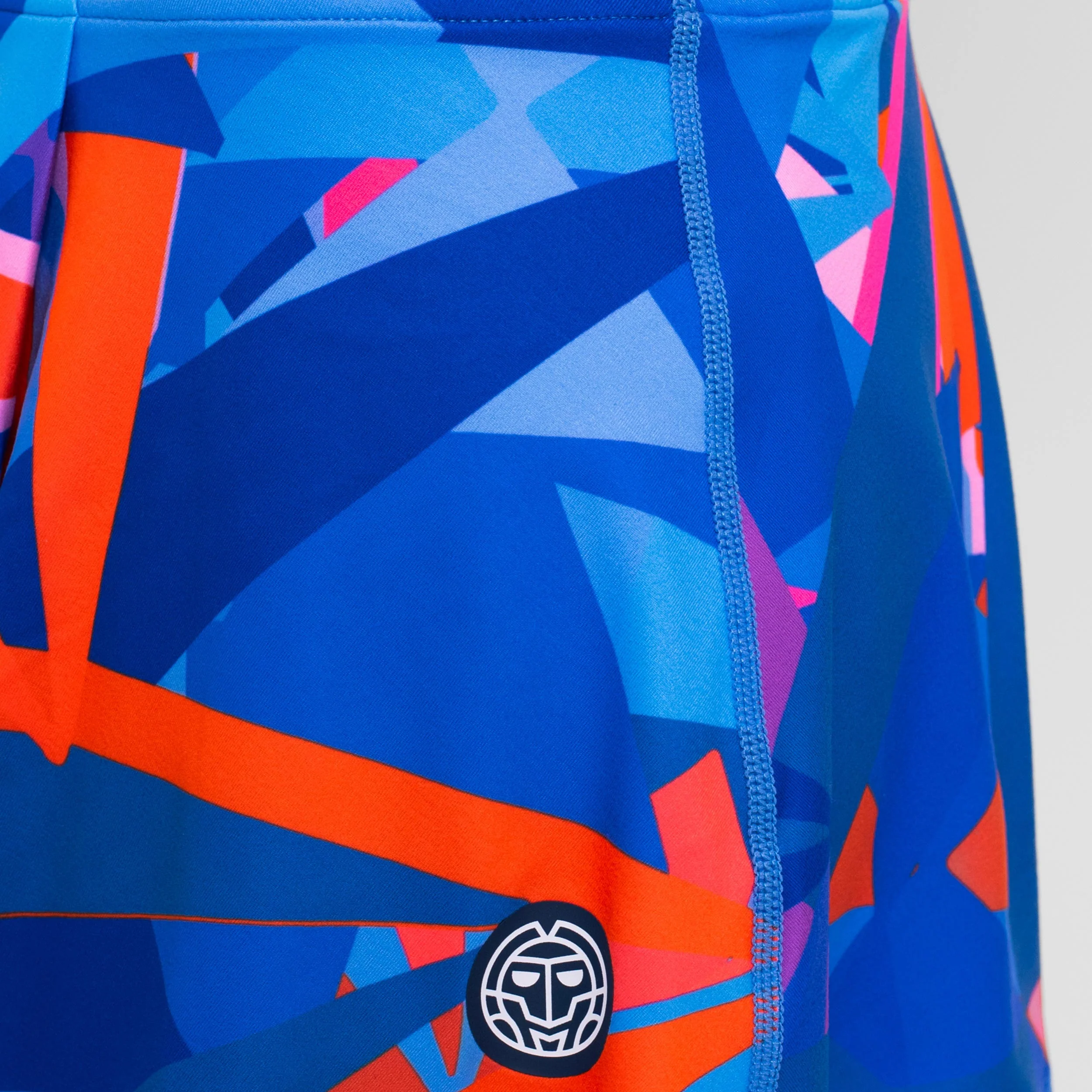 Spike Printed Wavy Falda Mujeres-Azul Oscuro,Azul - Image 11
