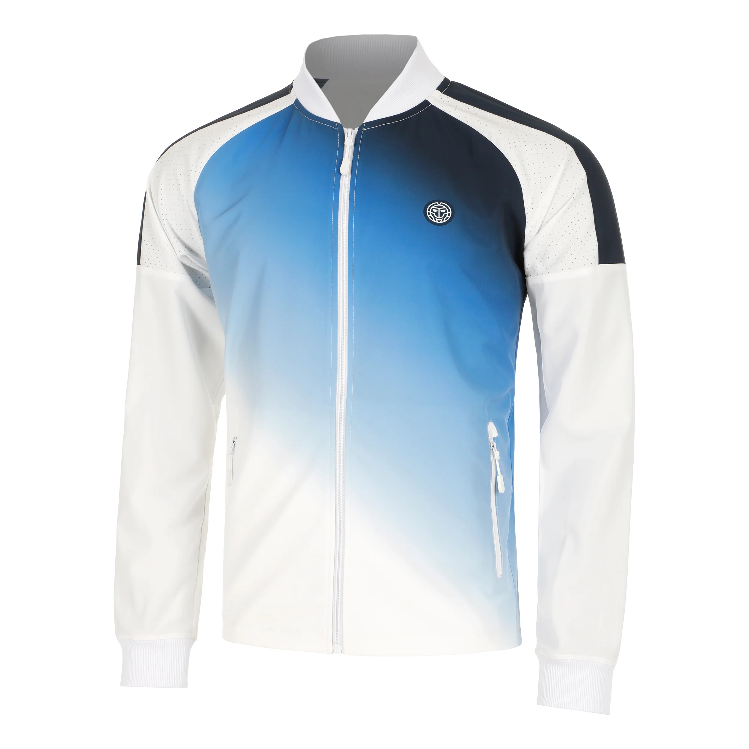 Watercolour Printed Chaqueta De Entrenamiento Hombres-Blanco,Azul