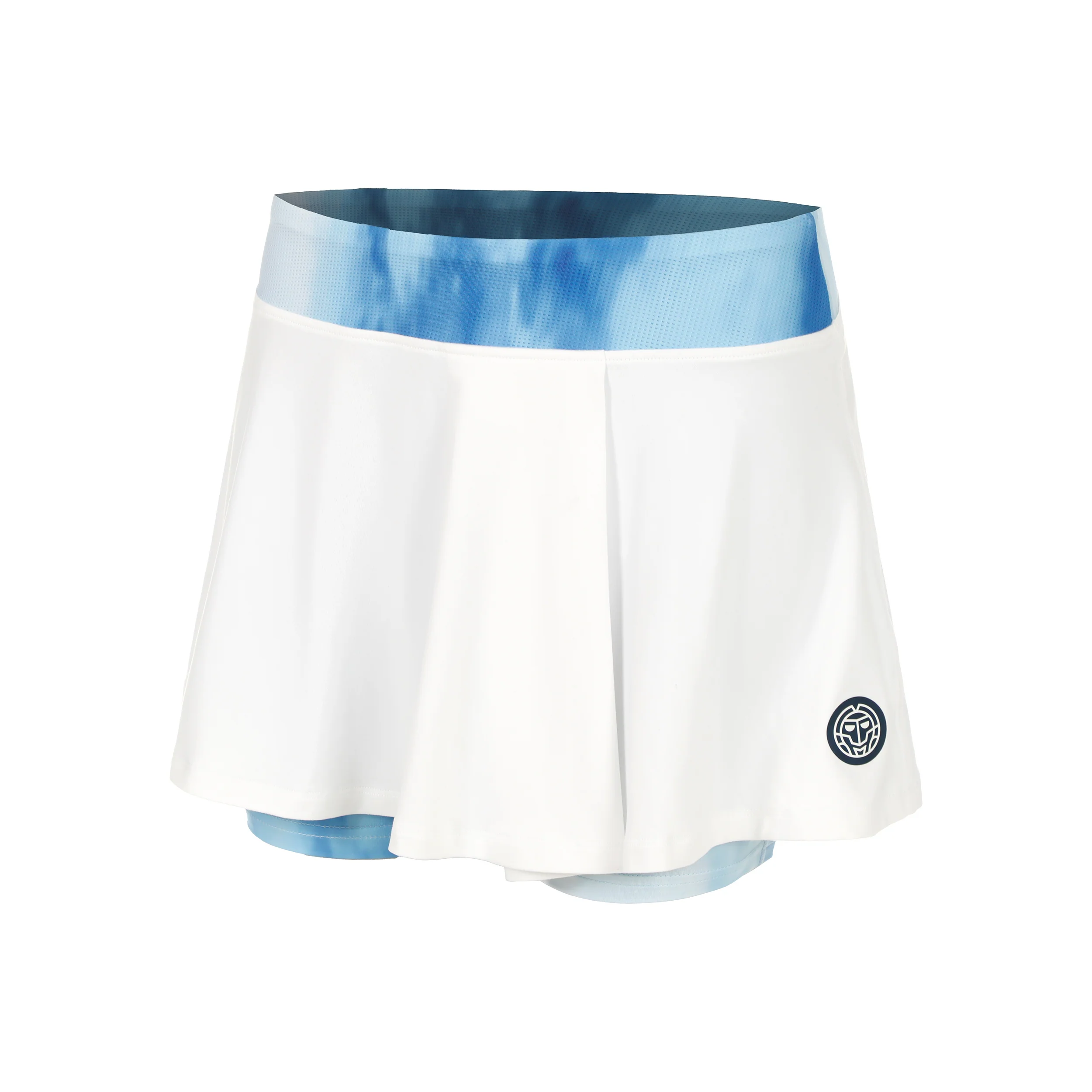 Watercolour Printed Wavy Falda Mujeres-Blanco,Azul