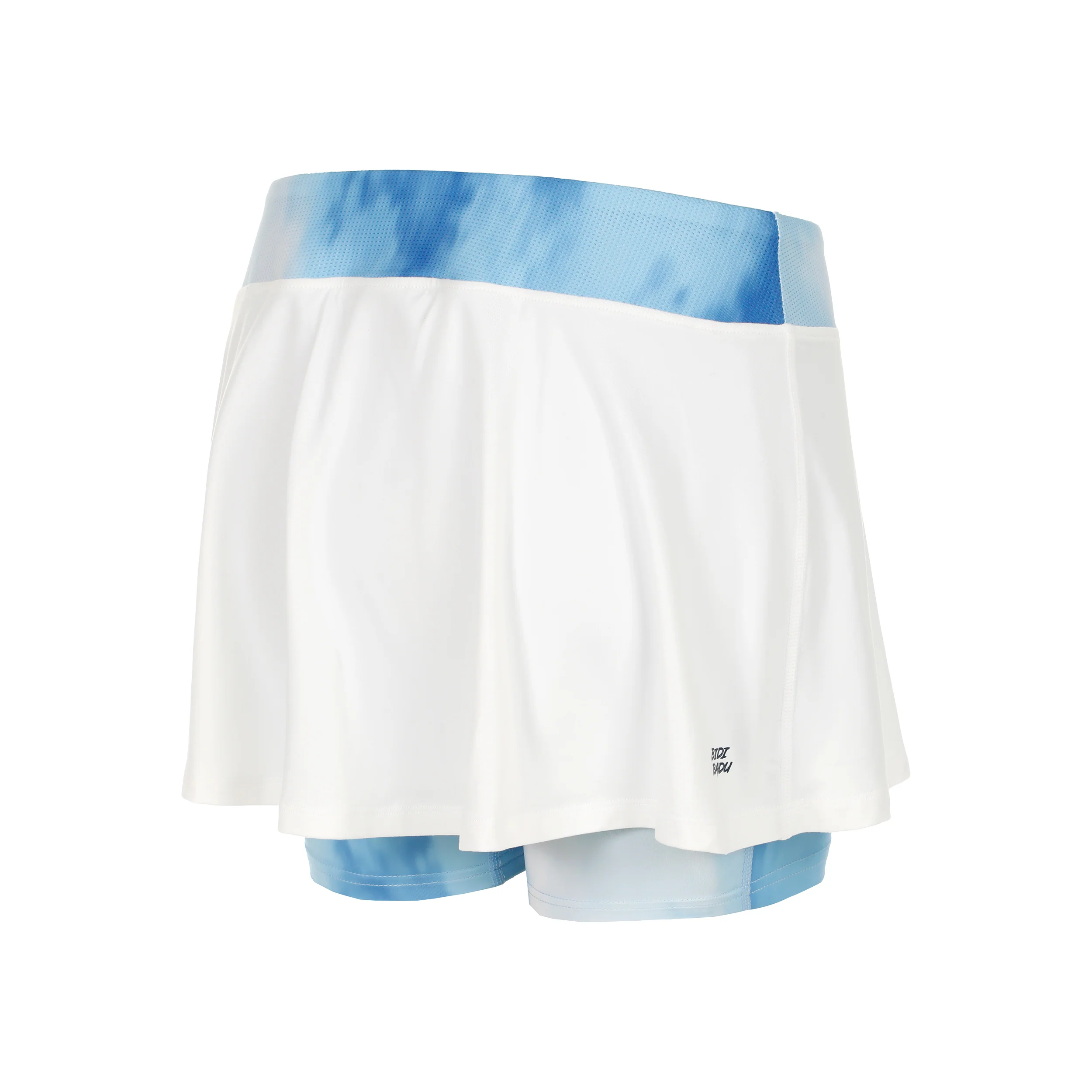 Watercolour Printed Wavy Falda Mujeres-Blanco,Azul - Image 2