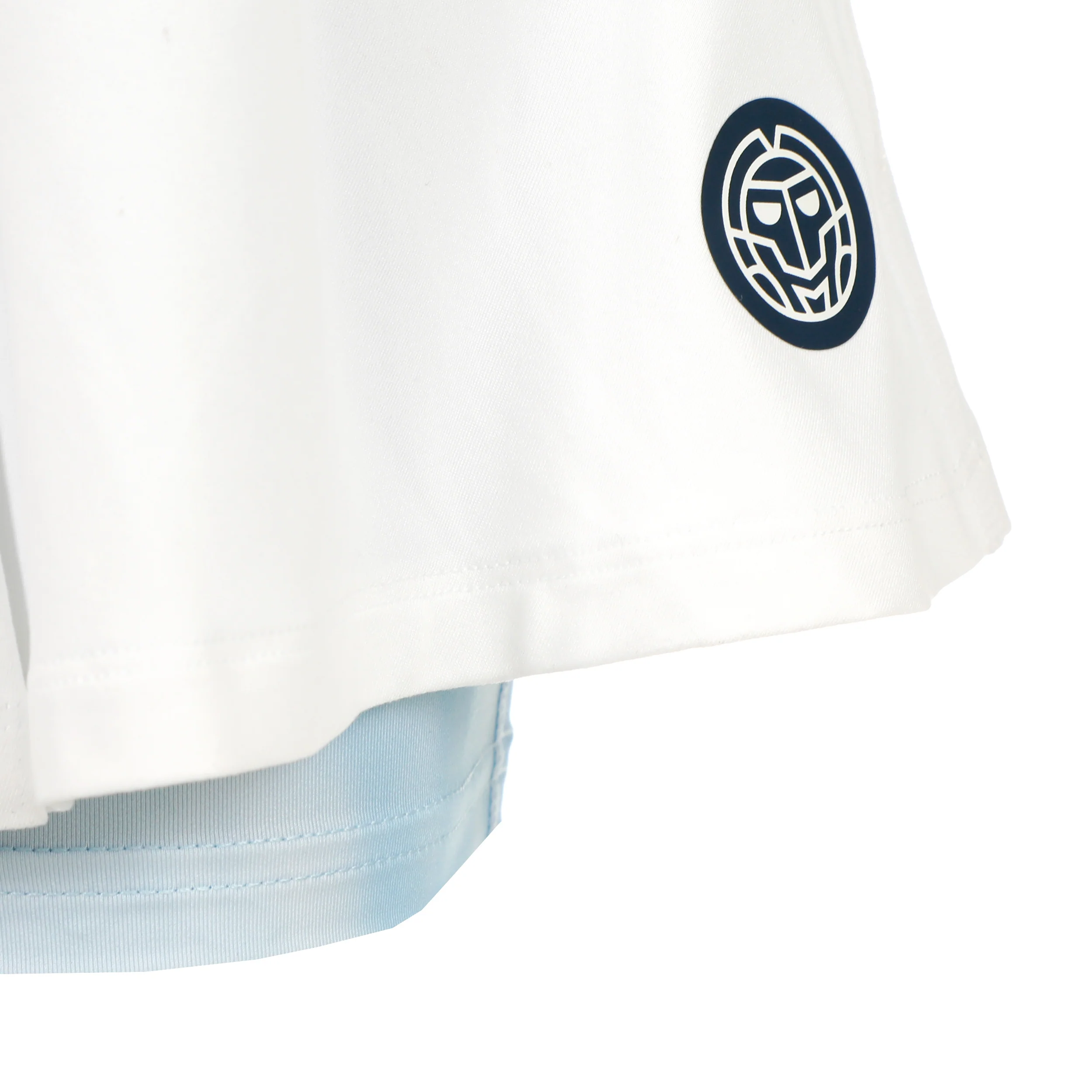 Watercolour Printed Wavy Falda Mujeres-Blanco,Azul - Image 3