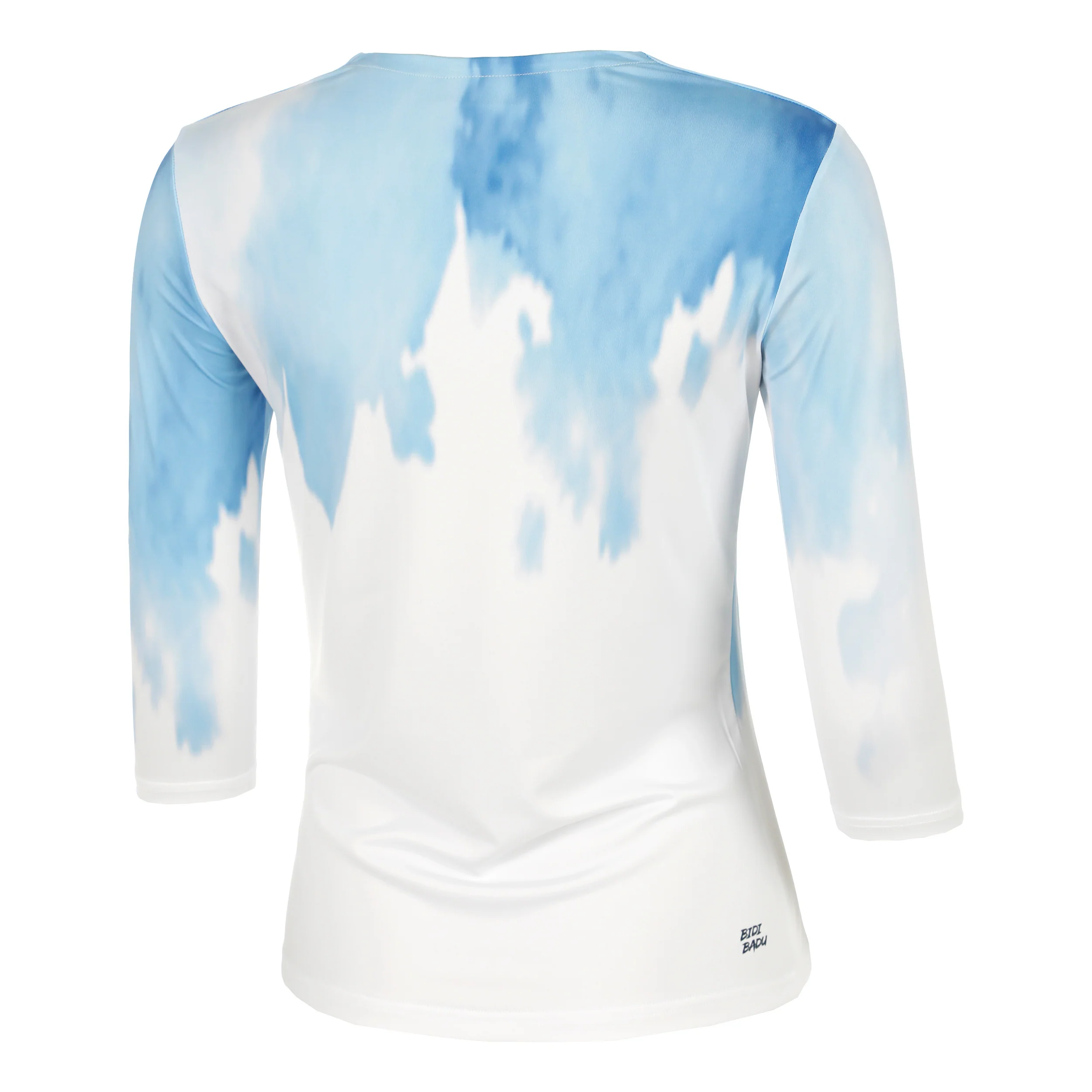 Watercolour V-Neck Camiseta De Manga Larga Mujeres-Blanco,Azul - Image 2