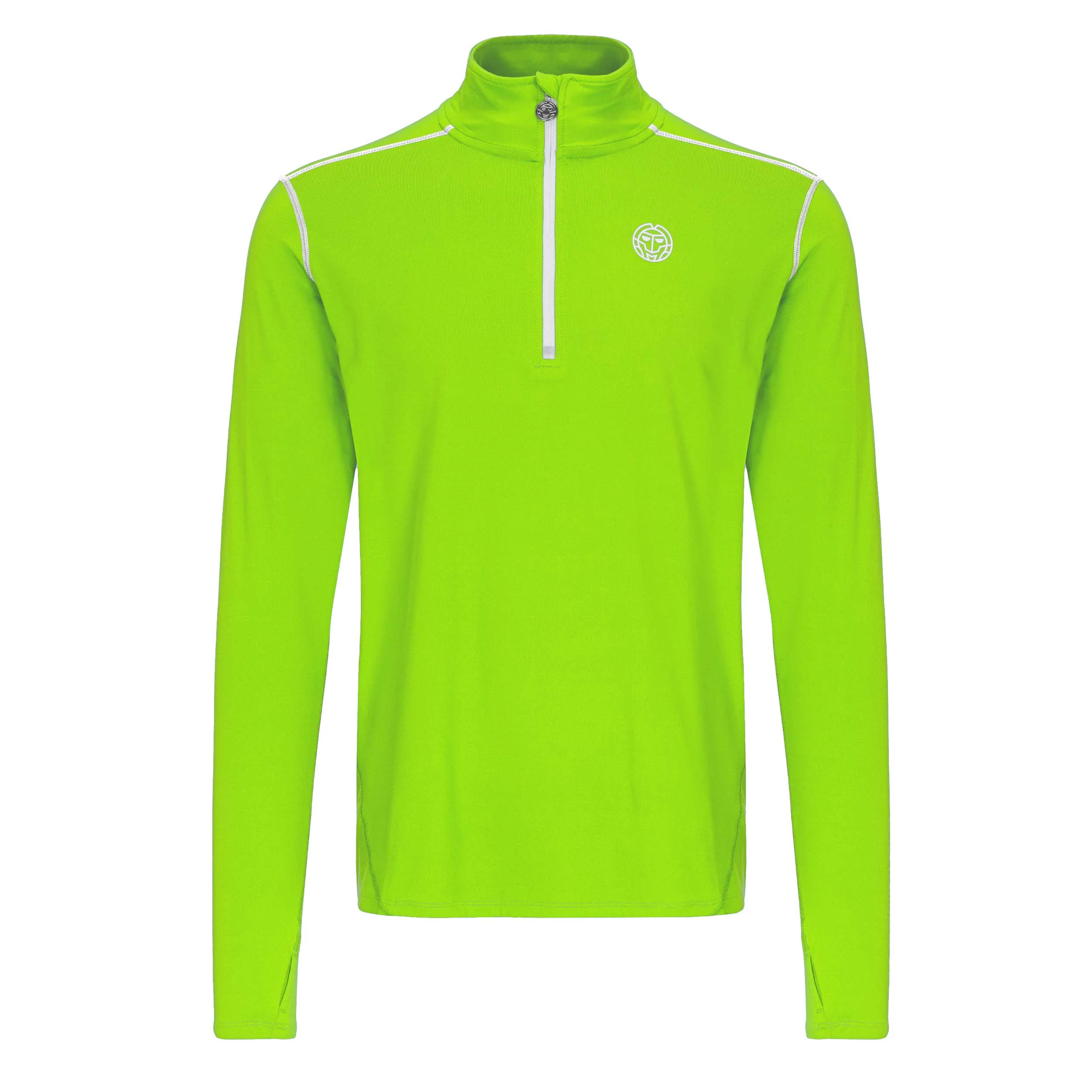 Zac Tech Half Zip Camiseta De Manga Larga Hombres-Verde Neón,Blanco