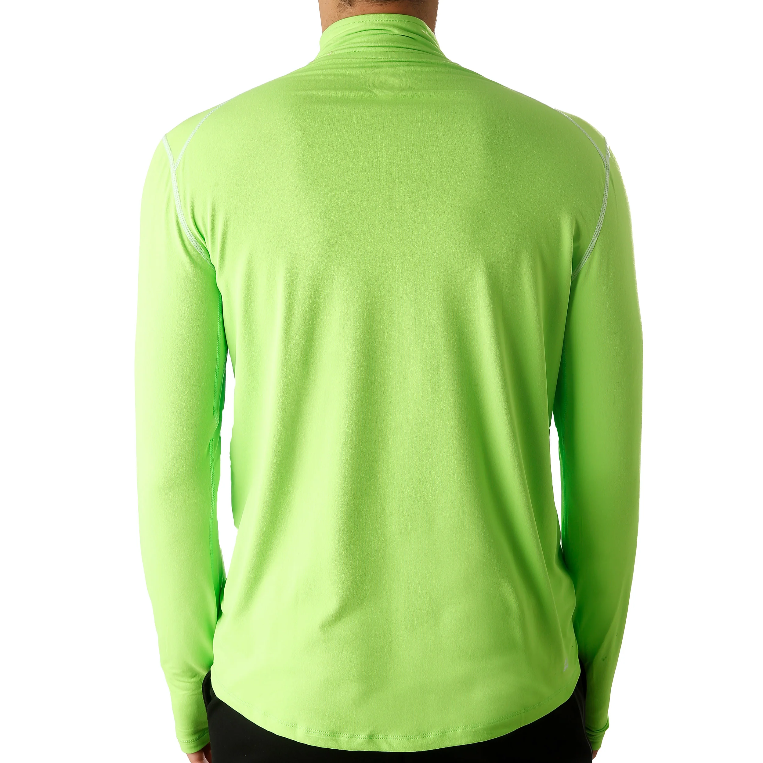 Zac Tech Half Zip Camiseta De Manga Larga Hombres-Verde Neón,Blanco - Image 5