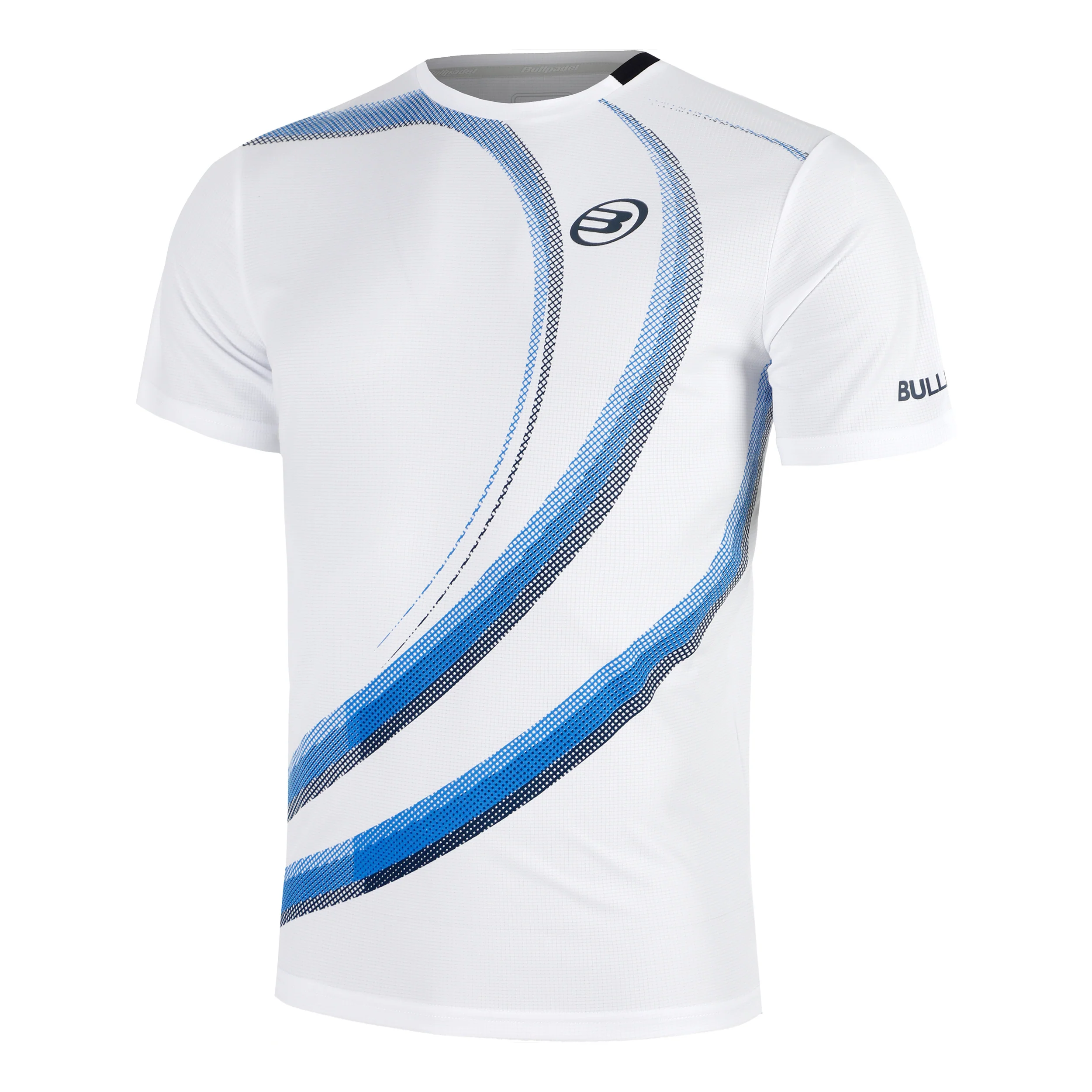Beque Camiseta De Manga Corta Hombres-Blanco,Azul Claro