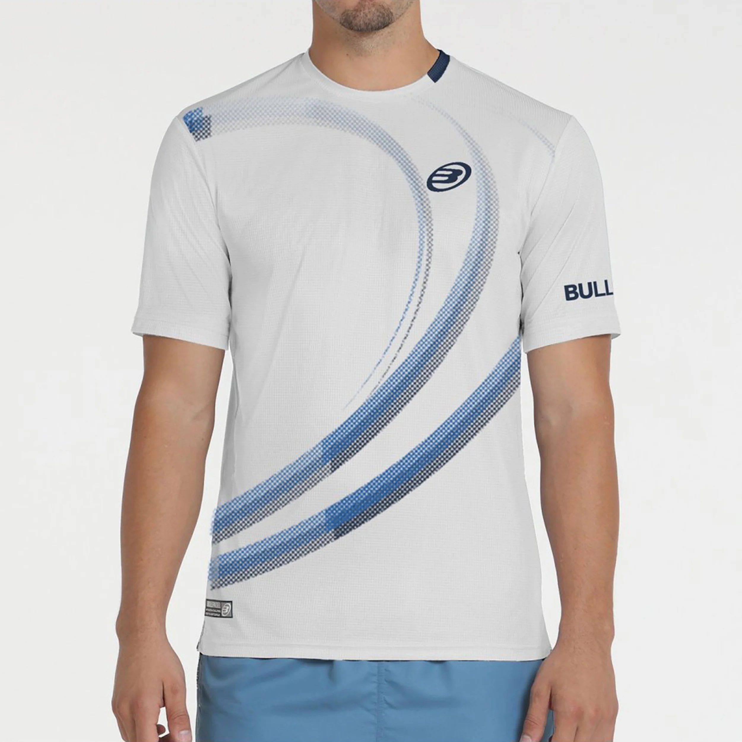 Beque Camiseta De Manga Corta Hombres-Blanco,Azul Claro - Image 2