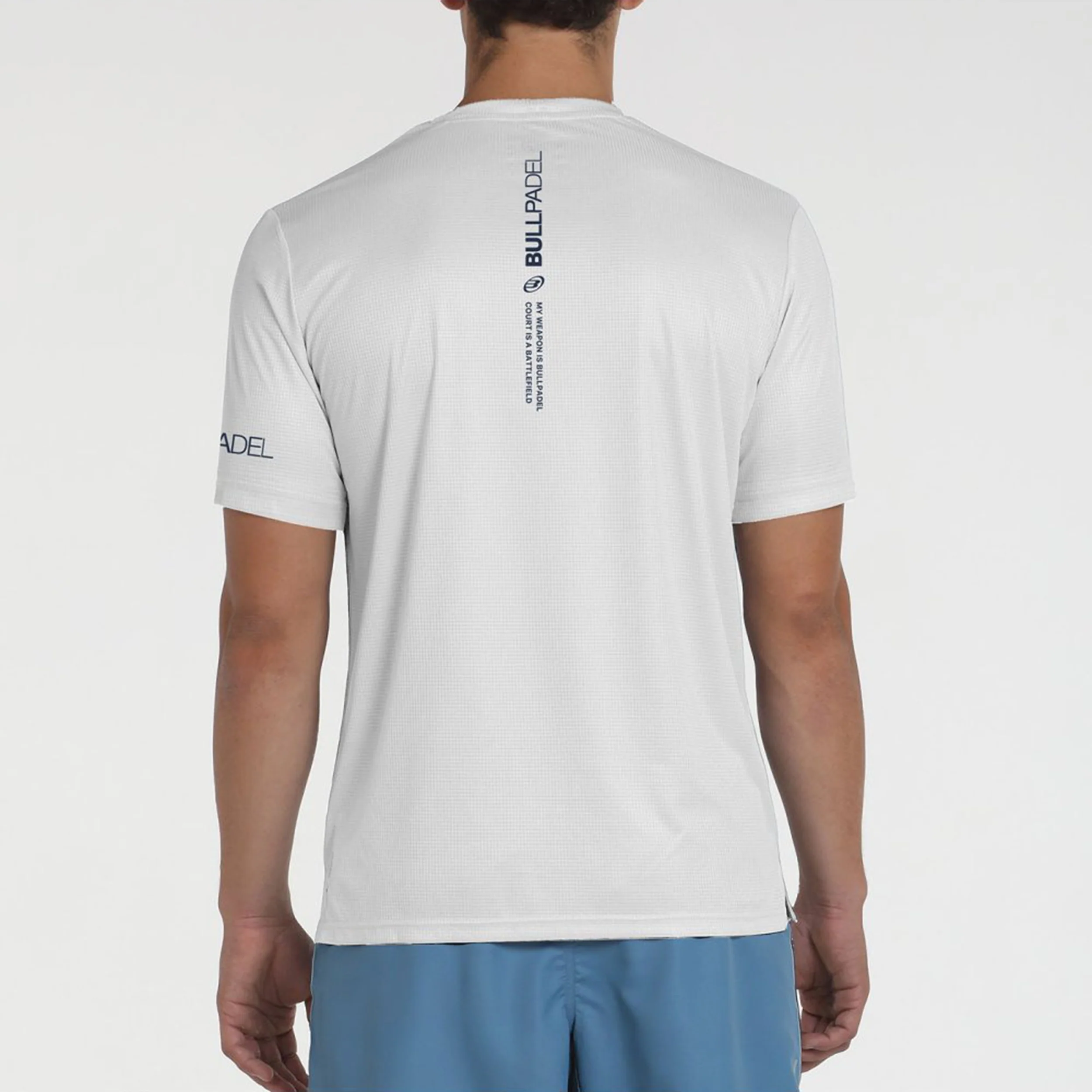 Beque Camiseta De Manga Corta Hombres-Blanco,Azul Claro - Image 5