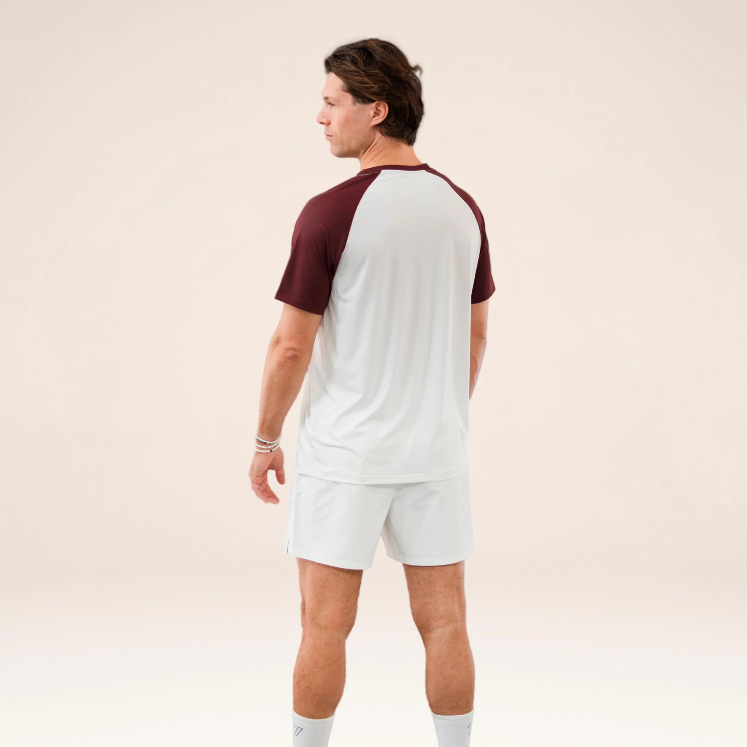 Performance Raglan Contrast Camiseta de manga corta Hombres - blanco roto, rojo - Image 3