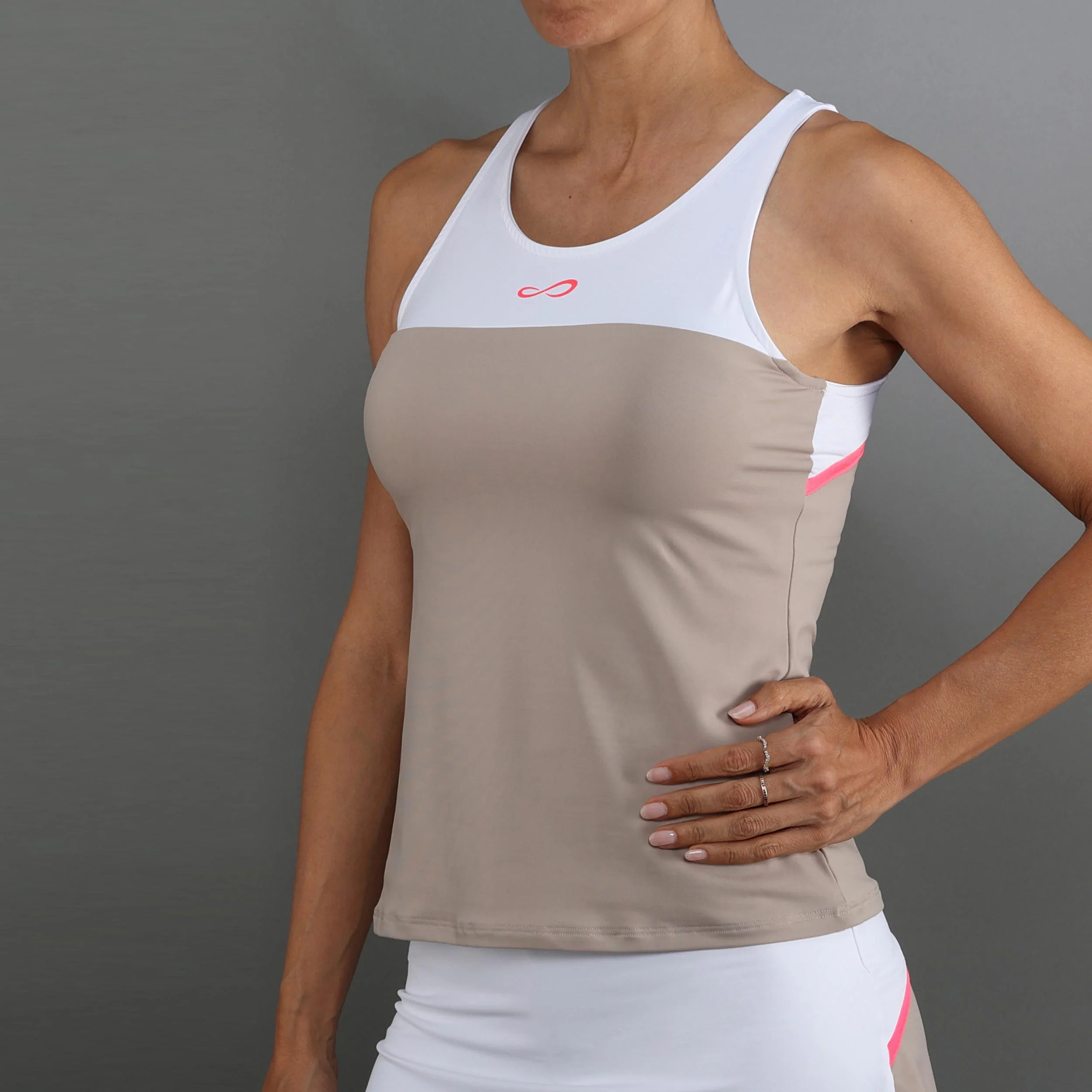 Bloom Camiseta de tirantes Mujeres-beige, blanco