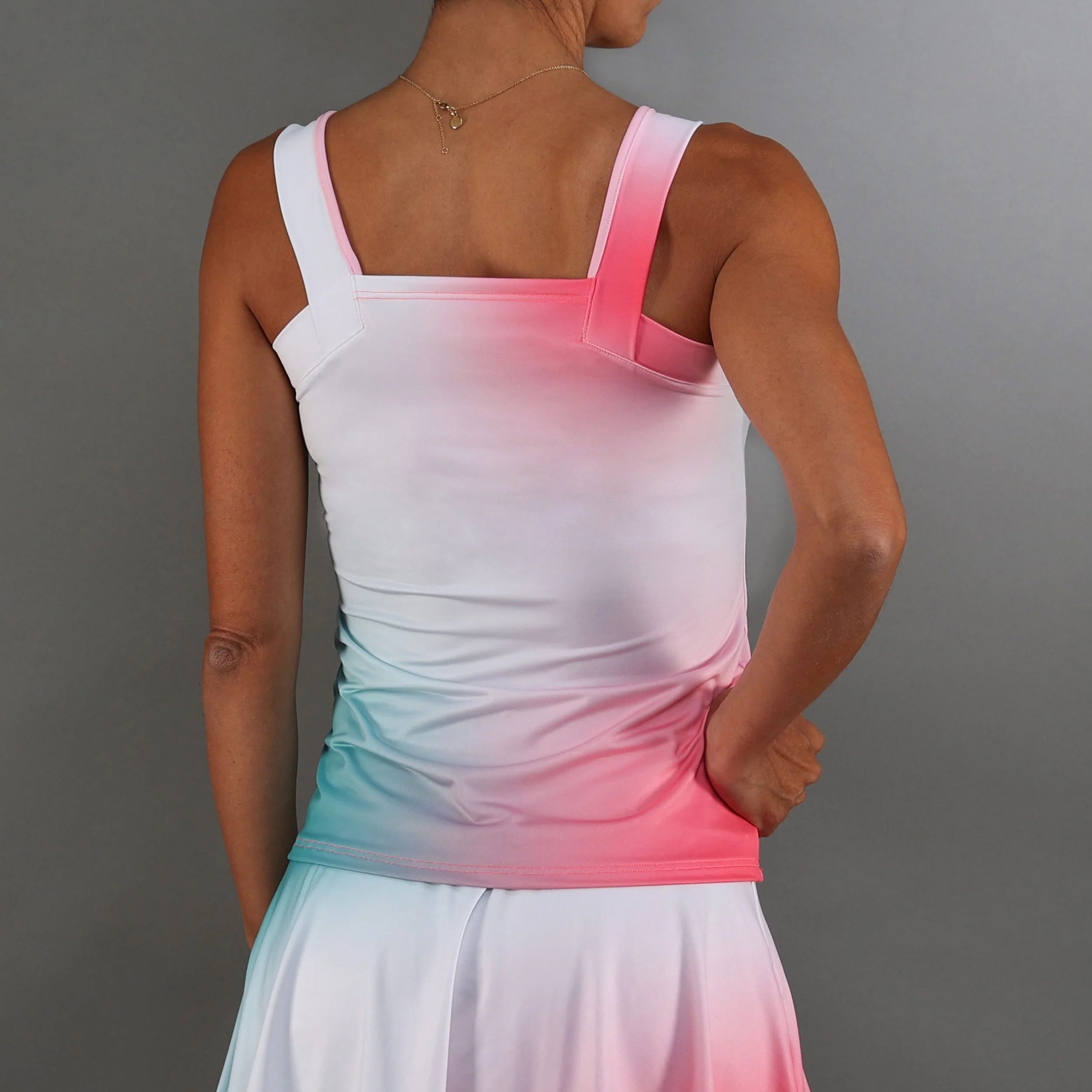Breeze Camiseta De Tirantes Mujeres-Rosa Neón,Blanco - Image 2