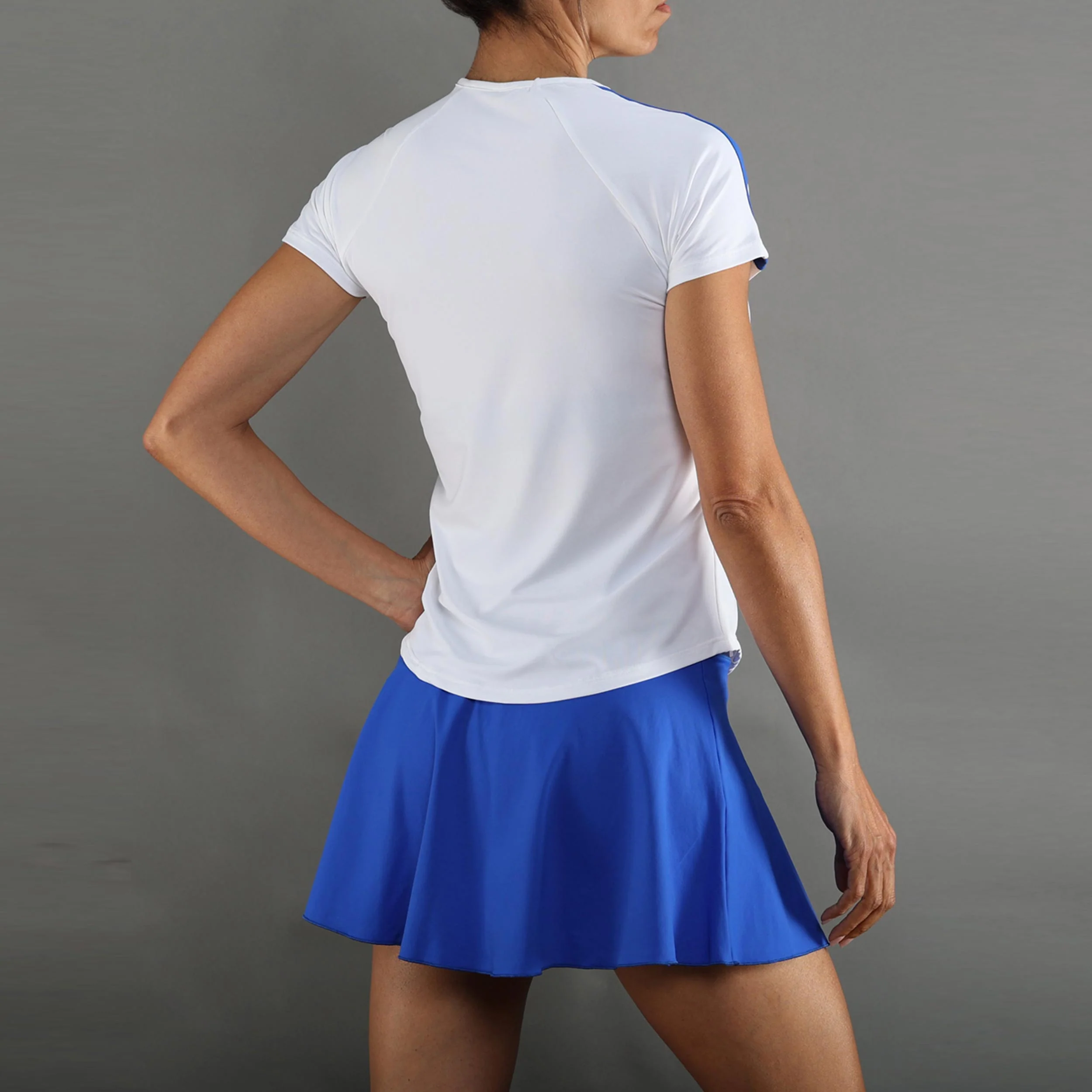 Camiseta de manga corta Mujeres-blanco, azul - Image 6