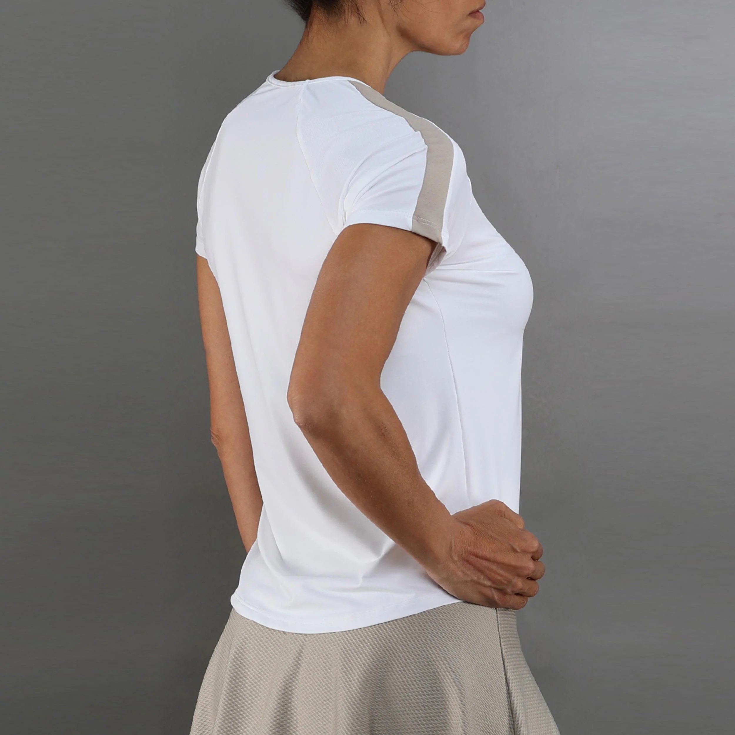 Camiseta de manga corta Mujeres-blanco, beige - Image 2