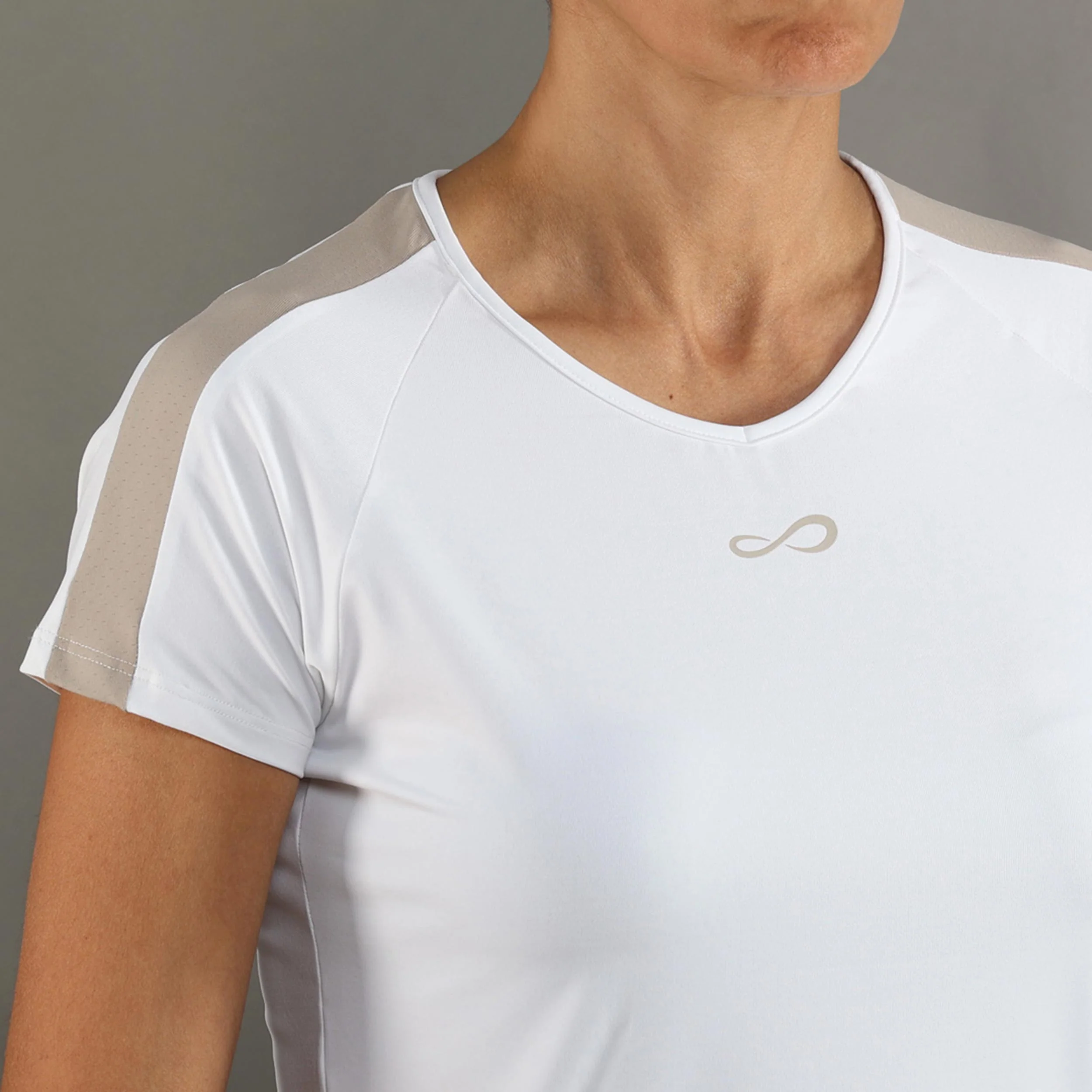 Camiseta de manga corta Mujeres-blanco, beige - Image 3