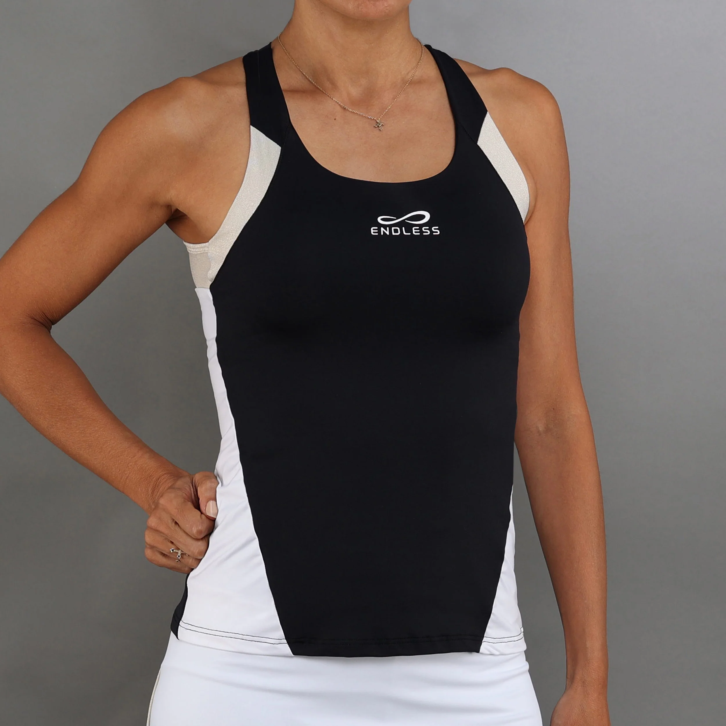 Grace Camiseta De Tirantes Mujeres-Negro,Dorado