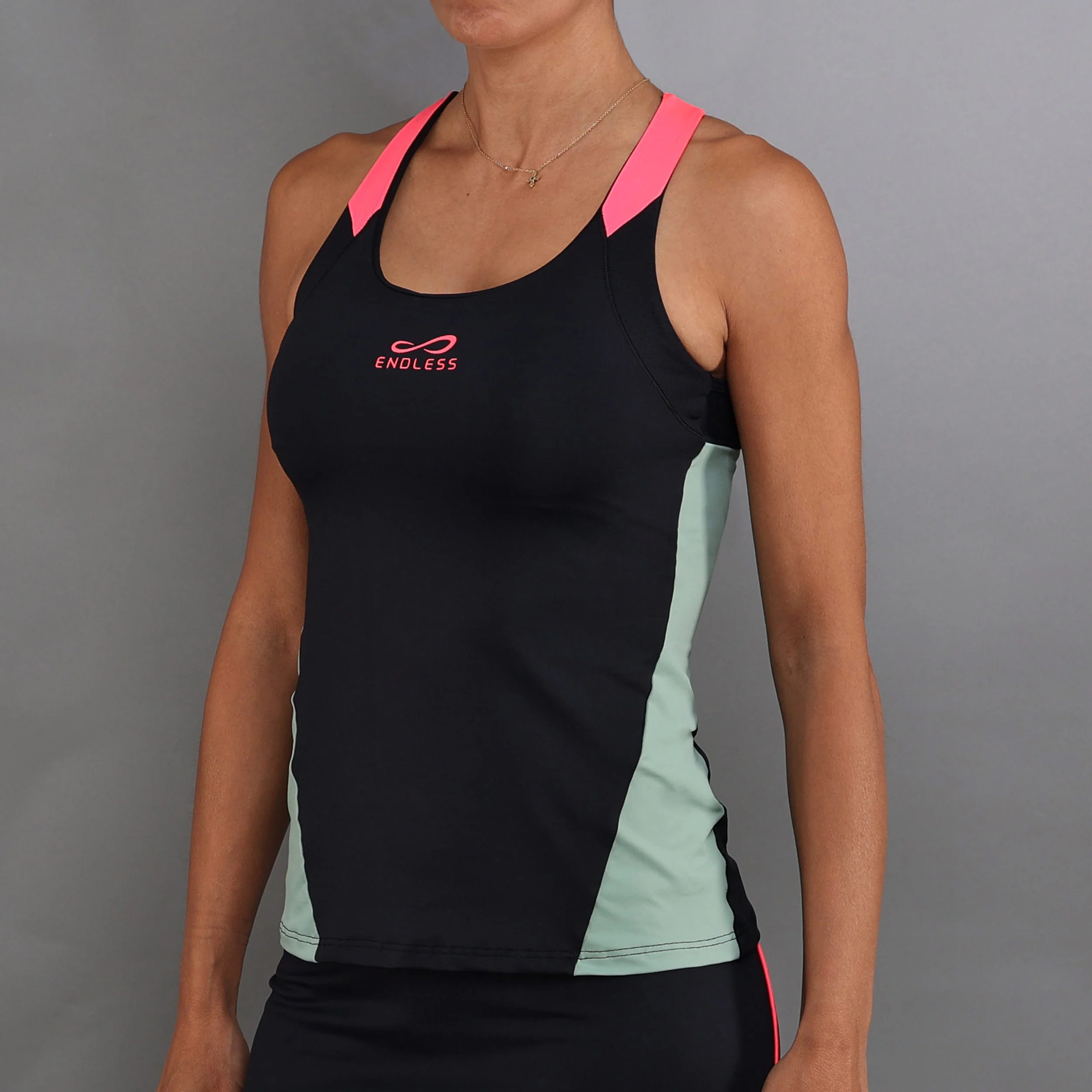 Grace Camiseta De Tirantes Mujeres-Negro,Verde