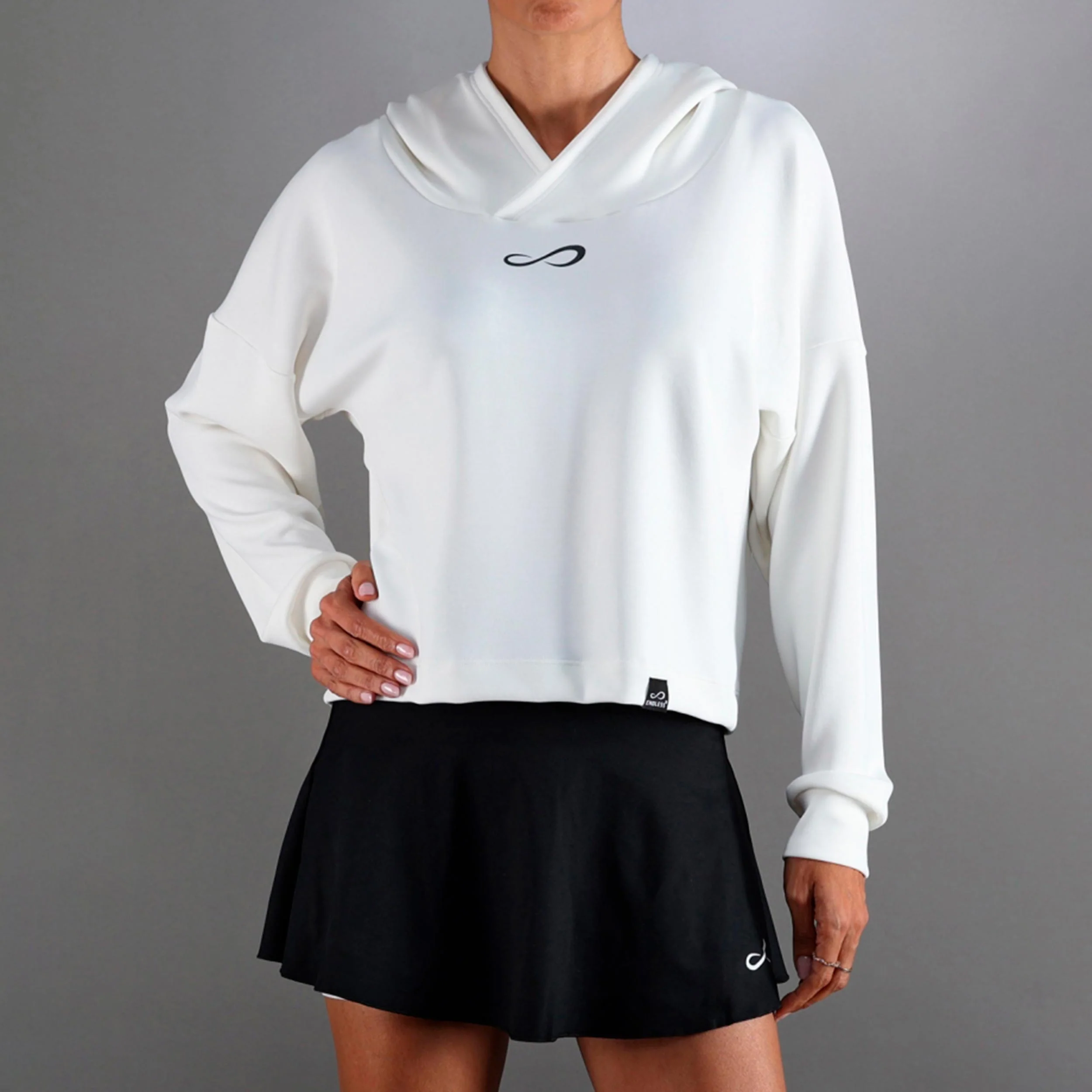 Hypersoft Sudadera con capucha Mujeres-blanco - Image 3