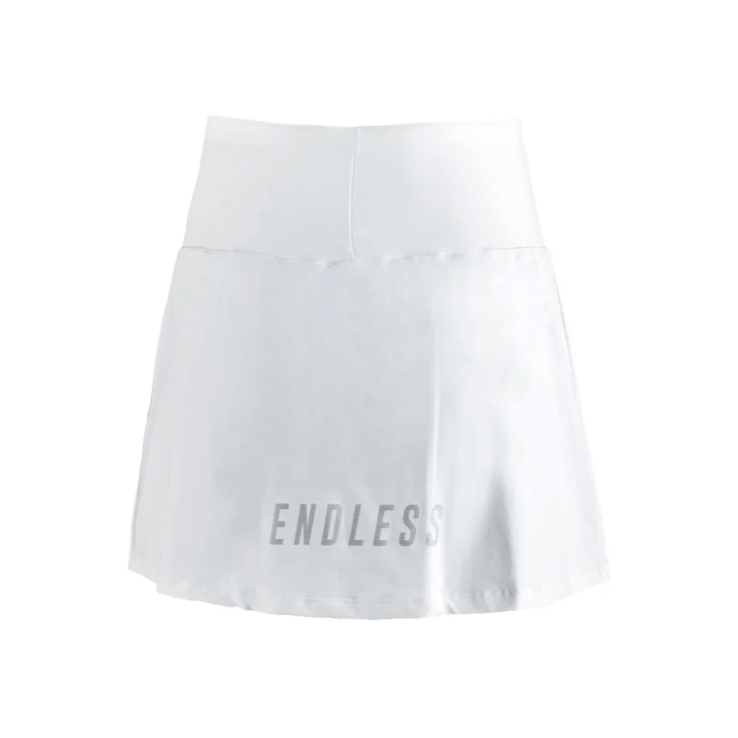 Minimal High Waist Falda Mujeres-Blanco,Plateado - Image 2