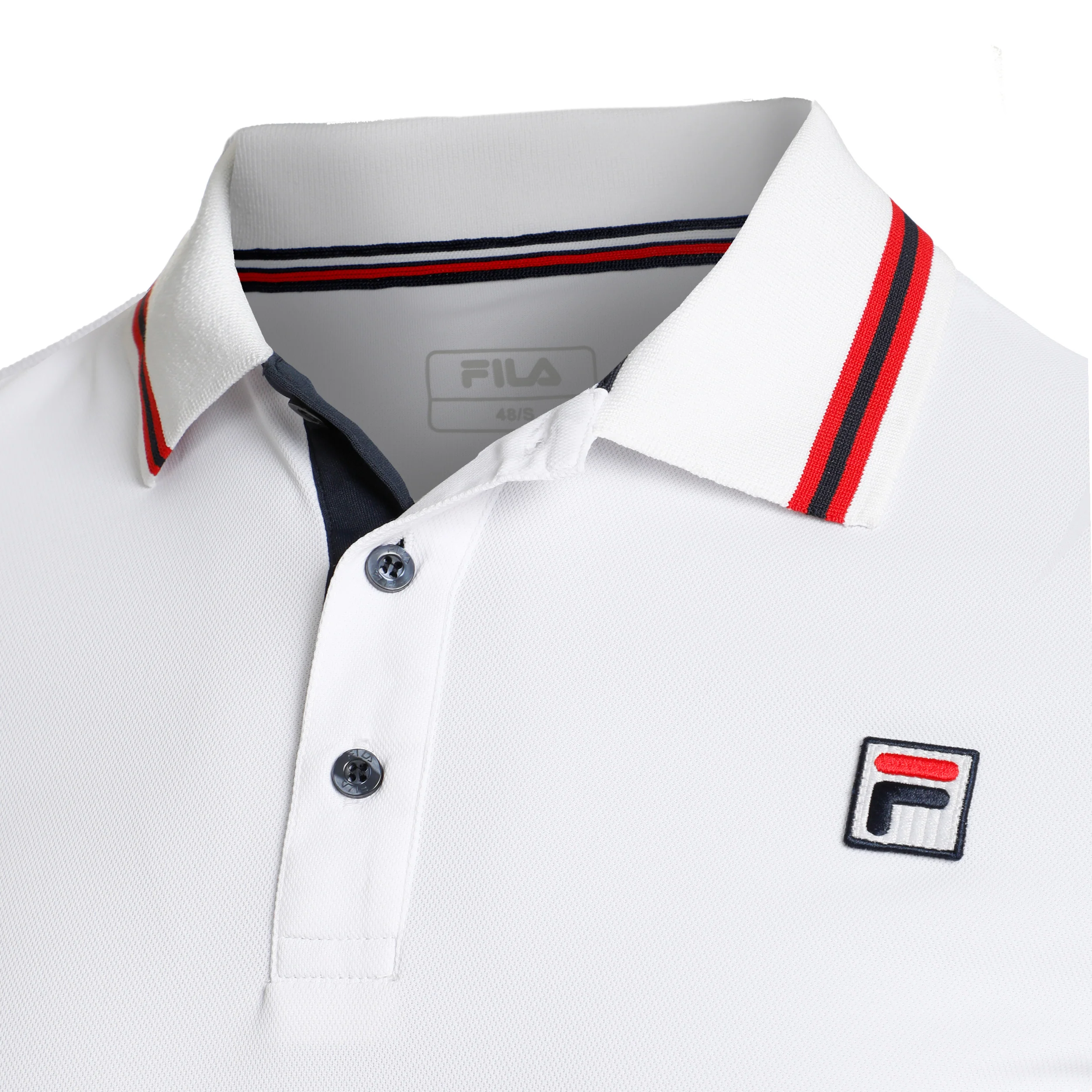 Core Button Piro Polo Hombres-Blanco,Rojo - Image 3