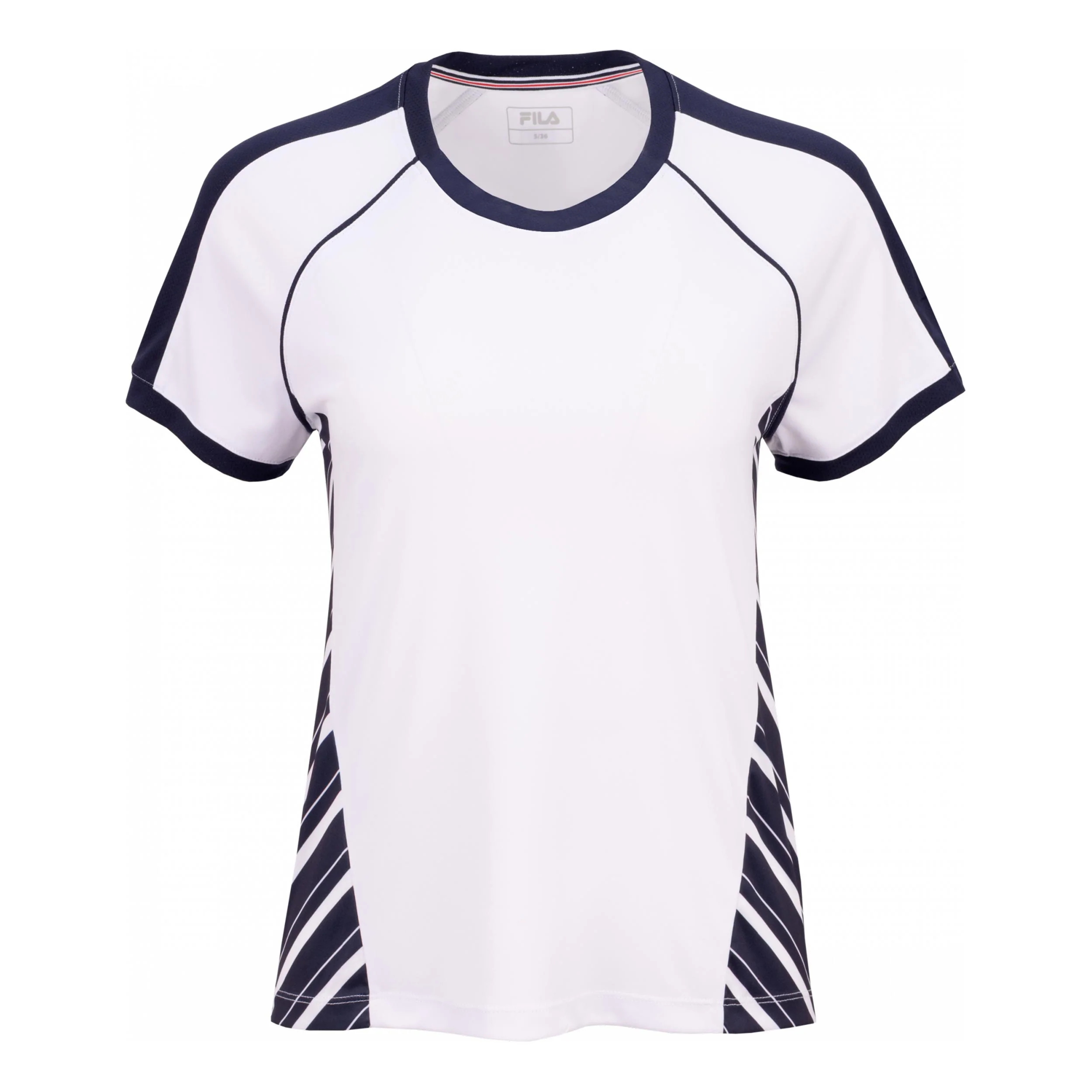 Josefine Camiseta de manga corta Mujeres-blanco, azul oscuro