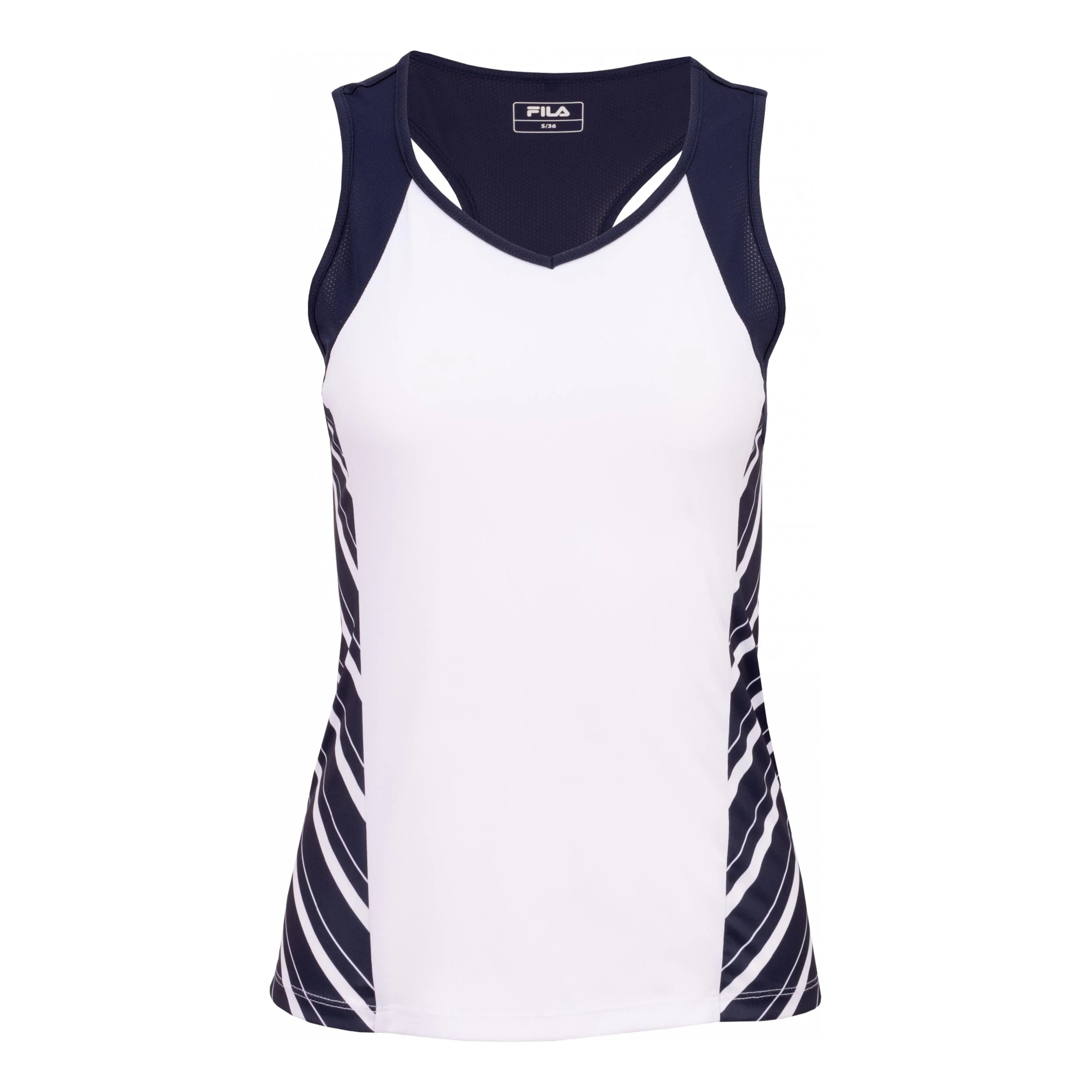 Steffi Camiseta de tirantes Mujeres-blanco, azul oscuro