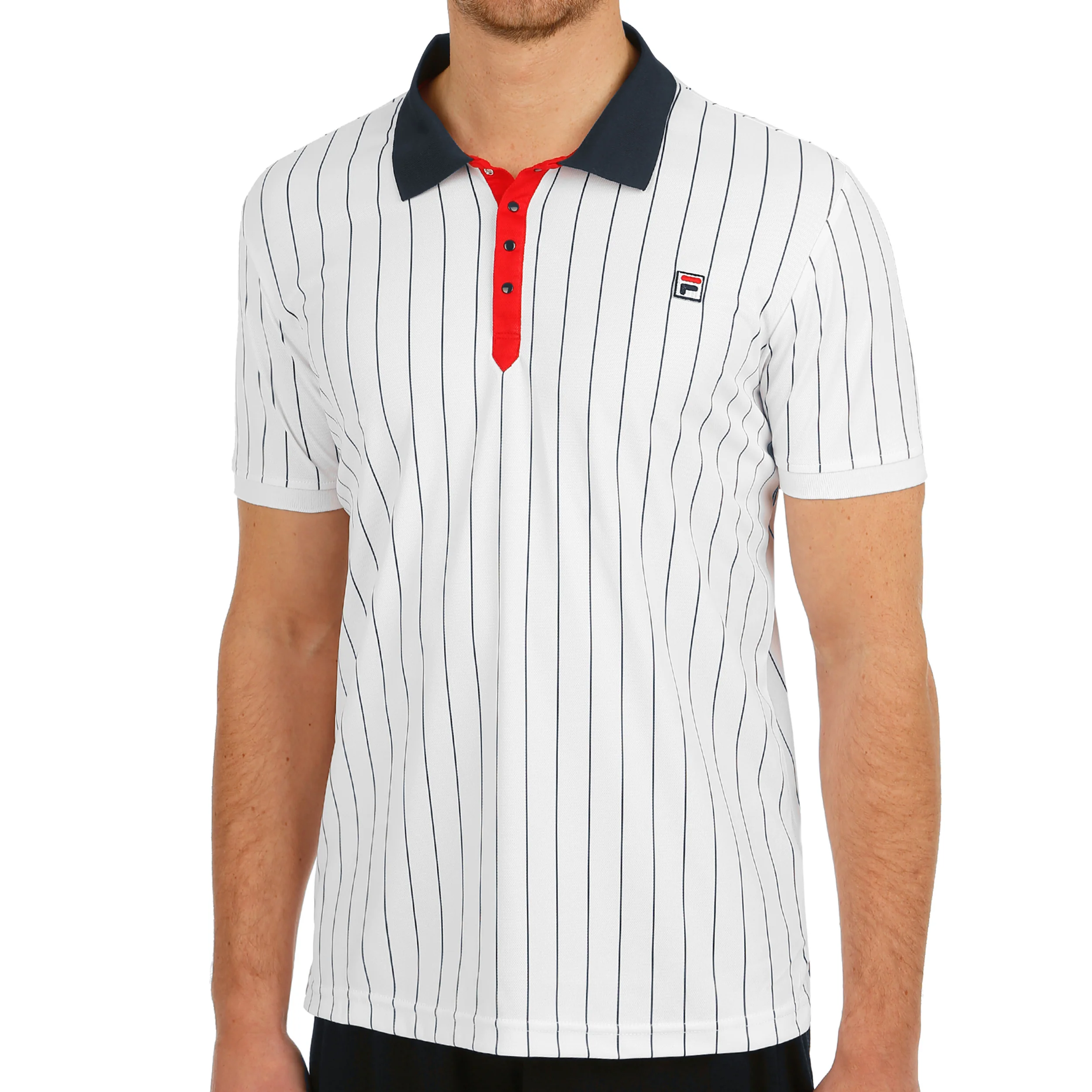Stripes Polo Hombres-Blanco,Azul Oscuro - Image 3