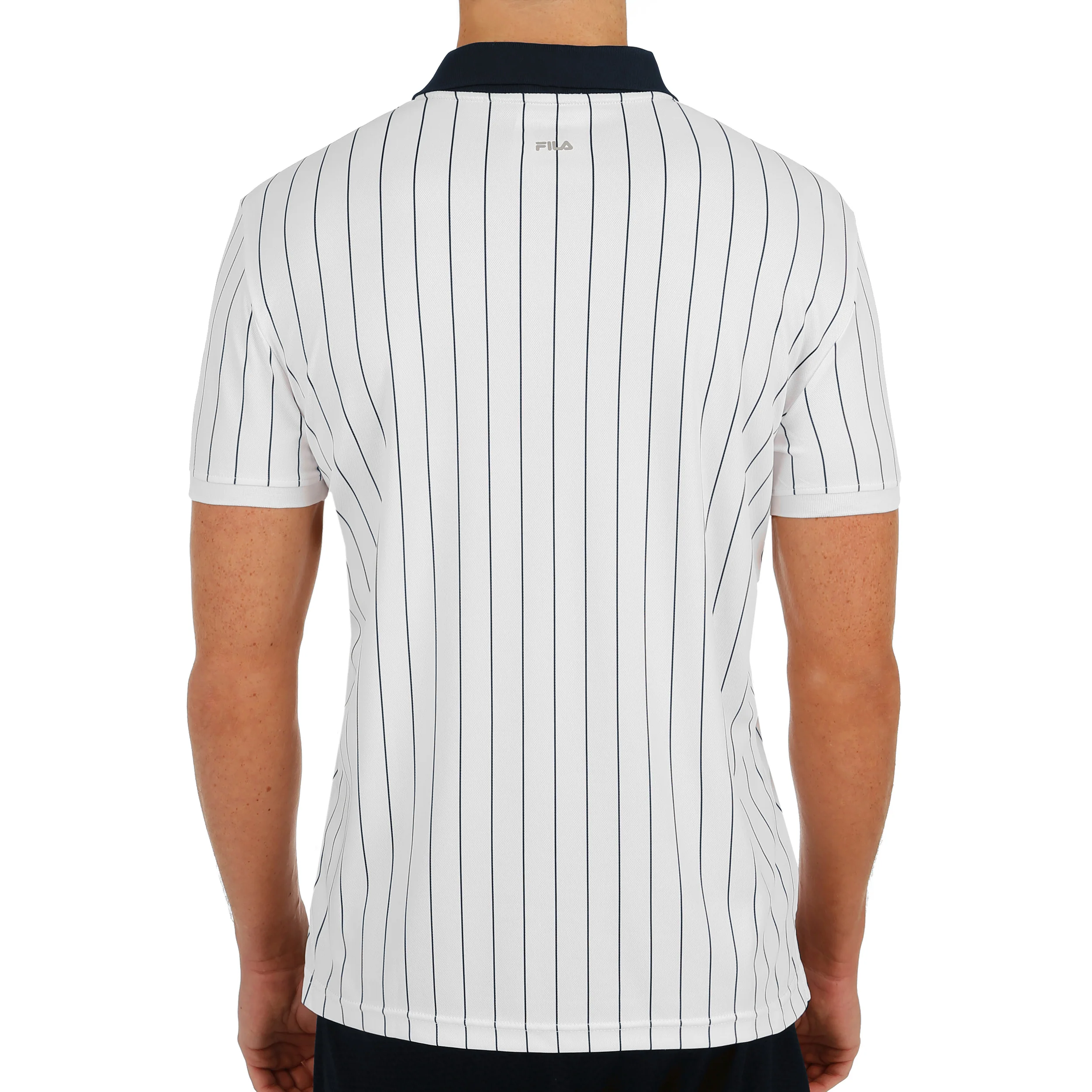 Stripes Polo Hombres-Blanco,Azul Oscuro - Image 4